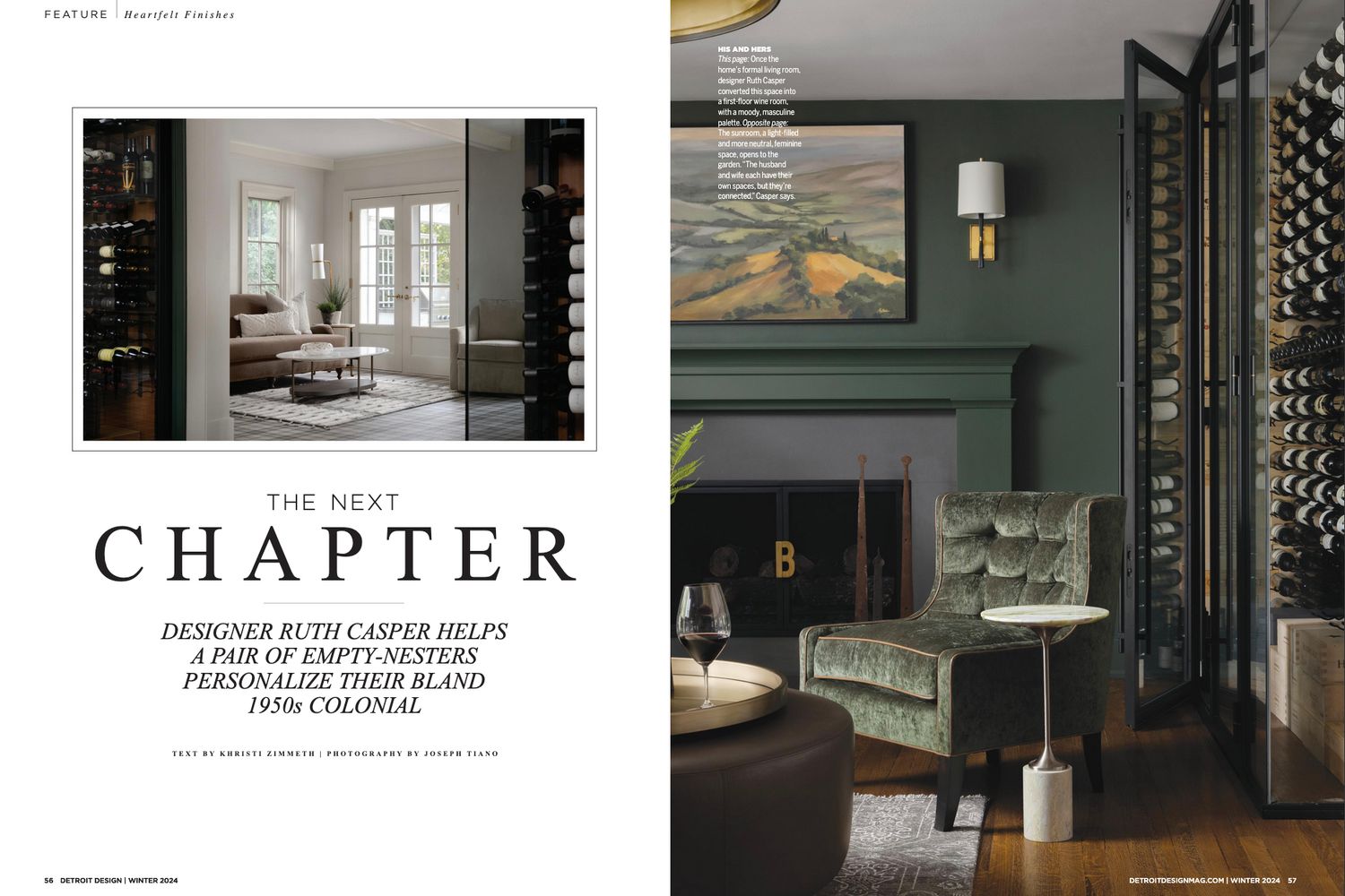 Full home interior designed by Ruth Casper, featured in Detroit Design.