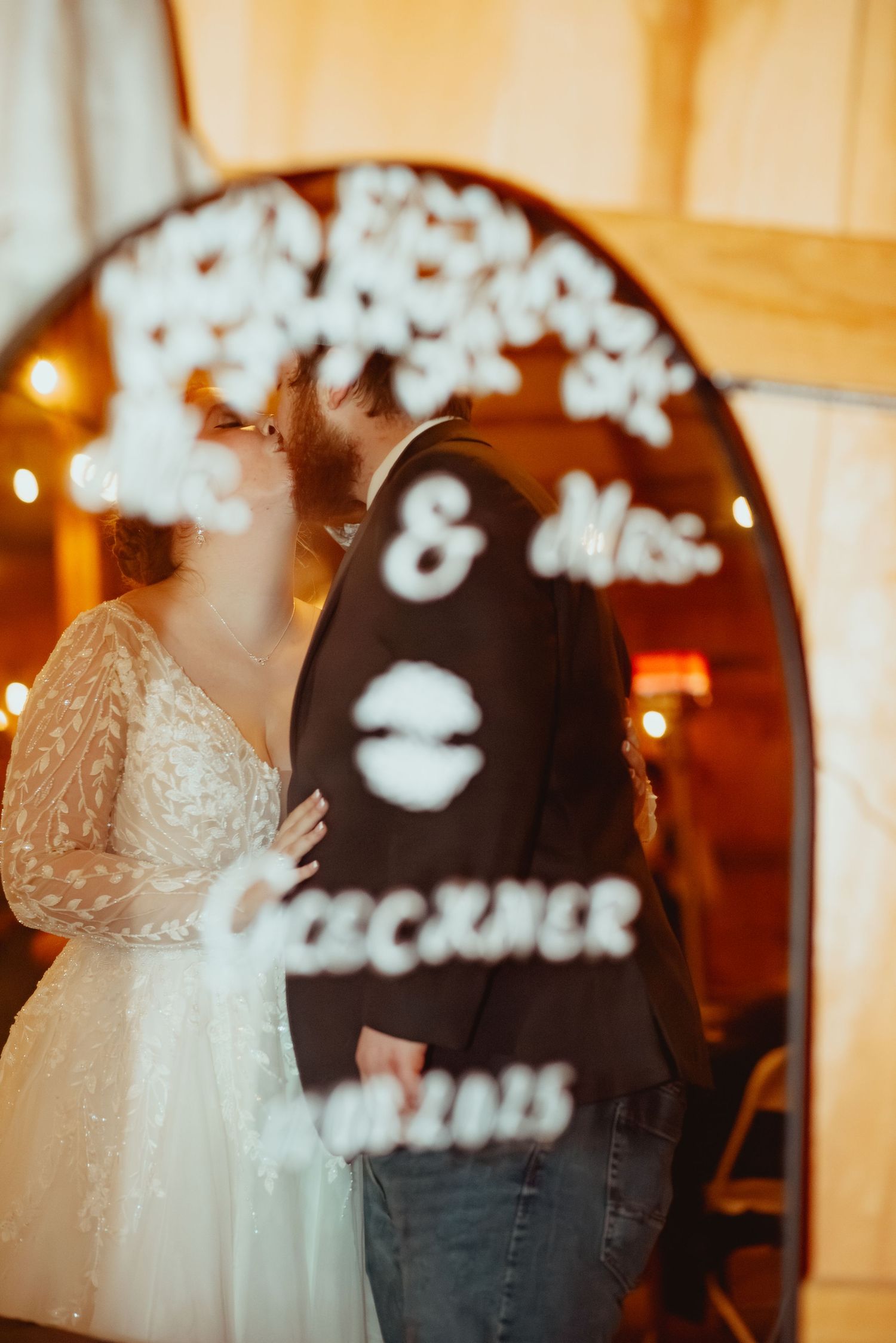 A romantic dance sequence captured in soft focus with glowing lights and decorative text overlay.