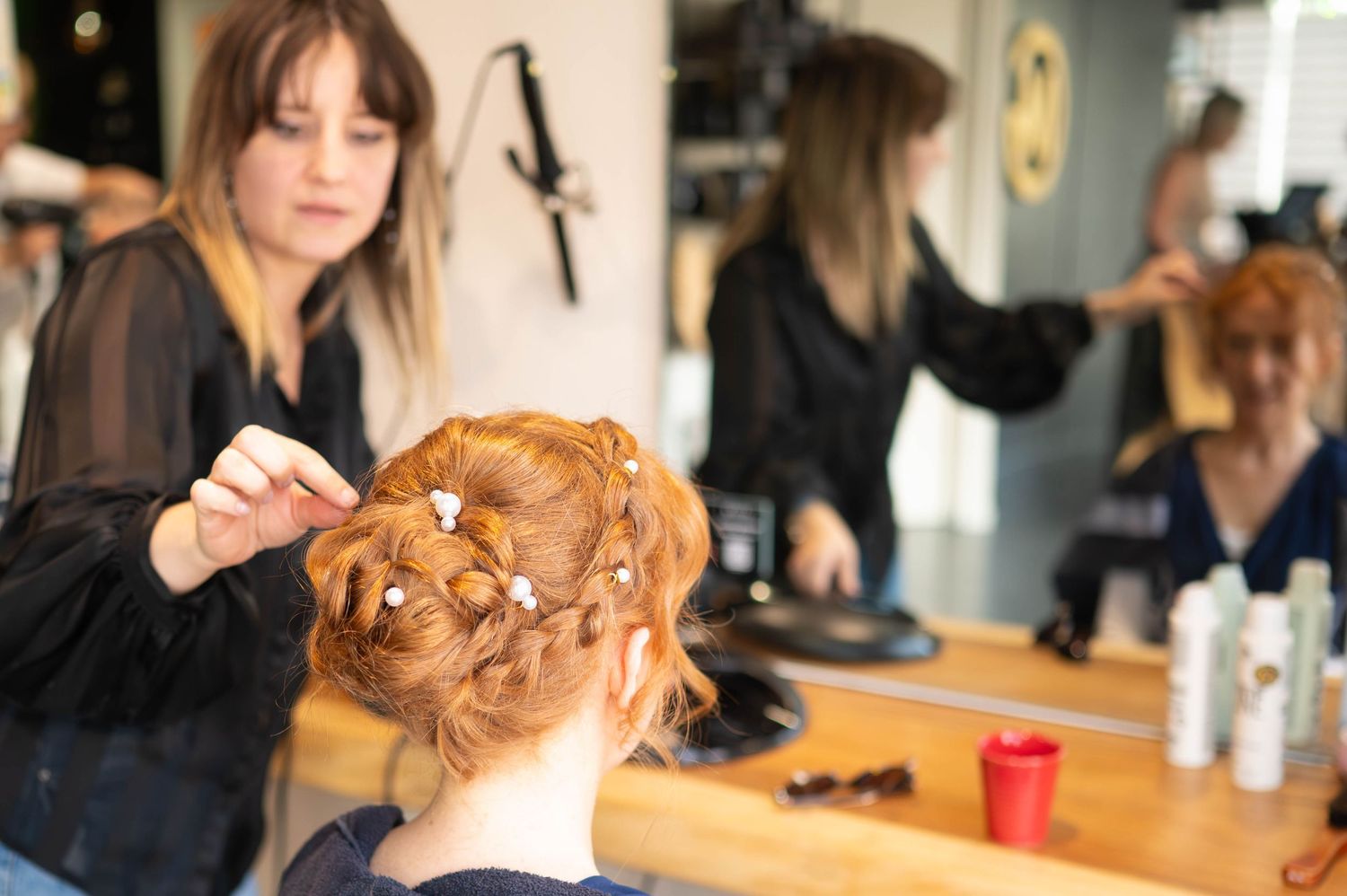 Chignon de mariée avec perles