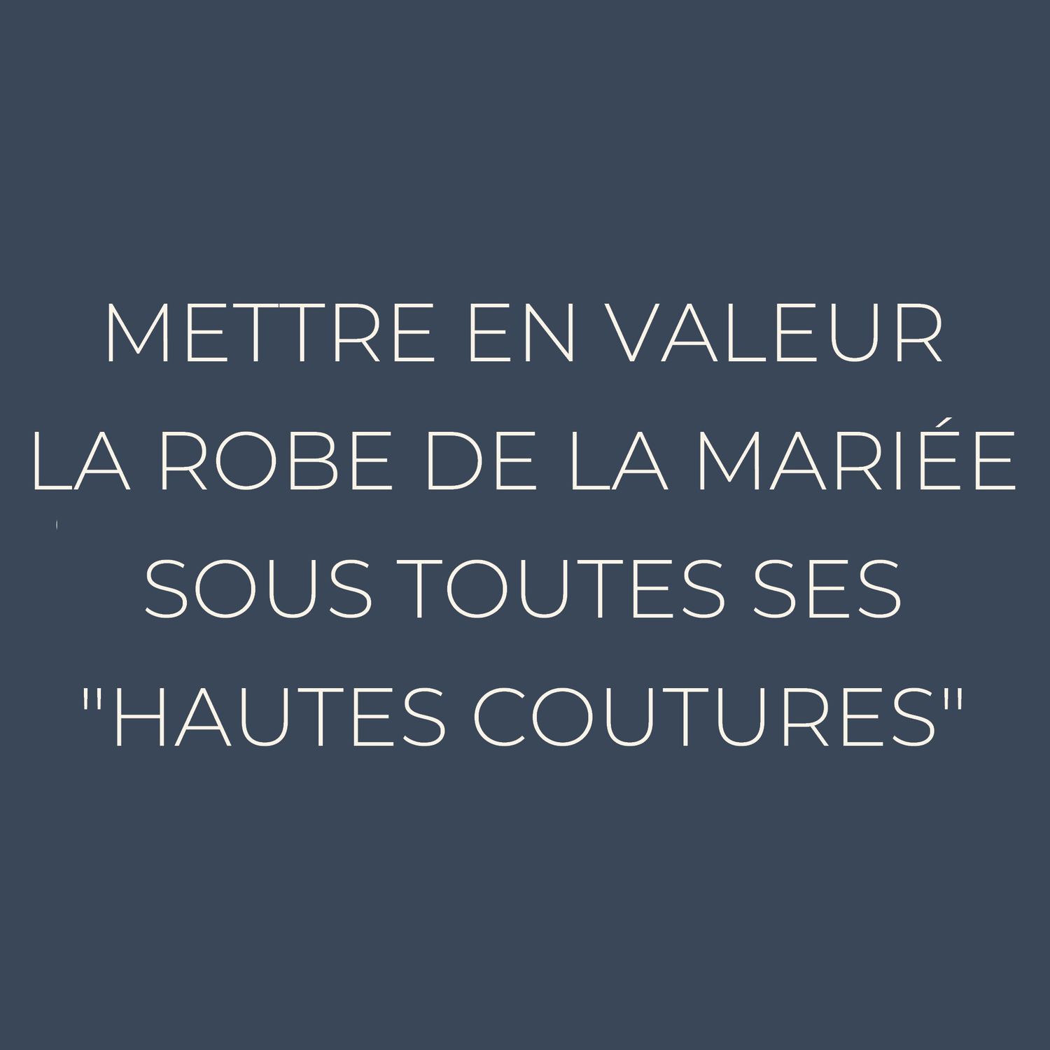 Blue text banners with French wedding phrases displayed in elegant white typography.