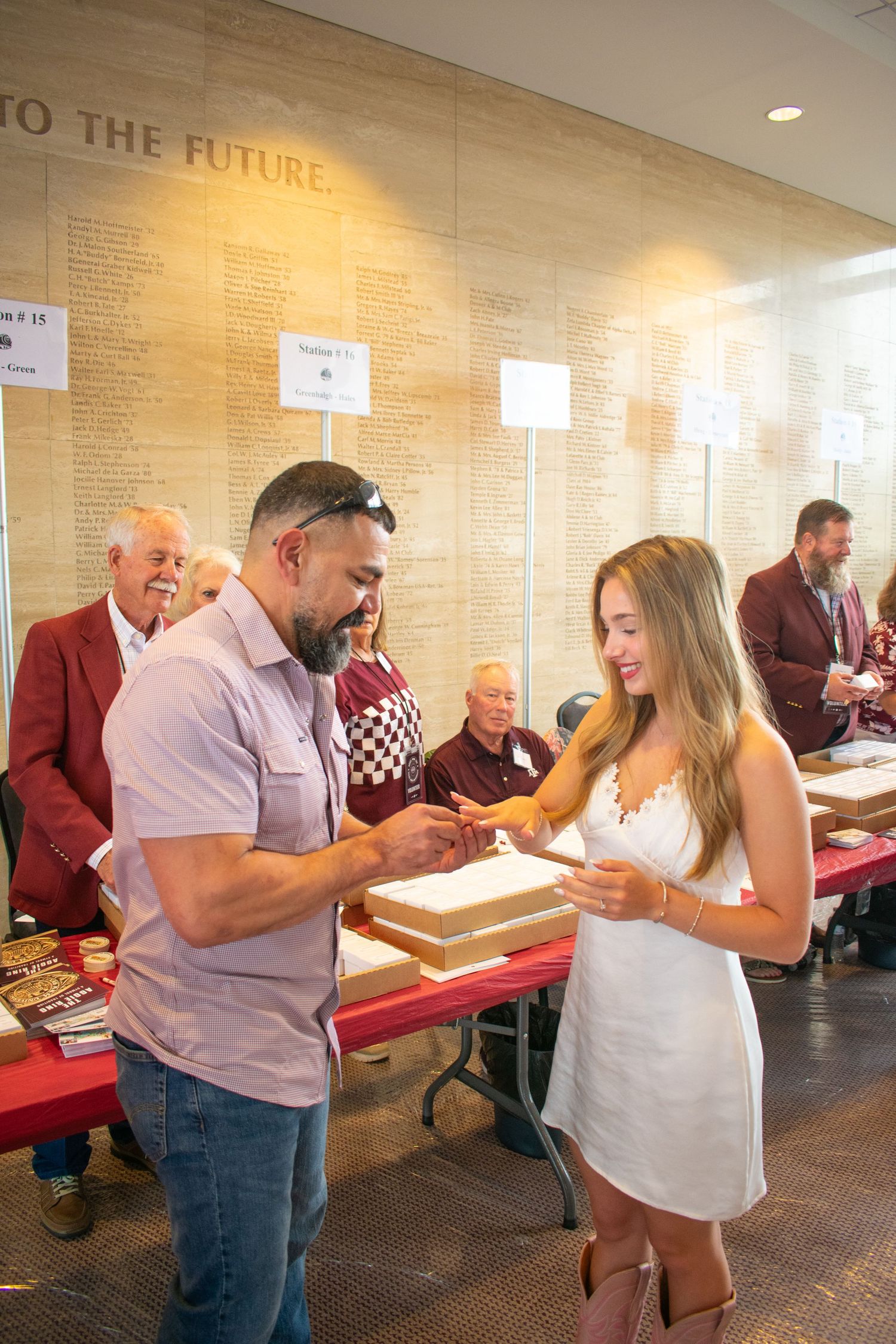 Aggie ring day candid moment
