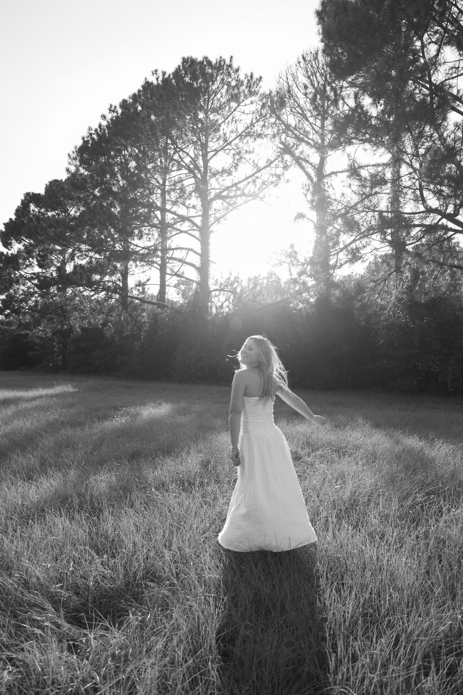 Portrait of a girl with wind in her hair.