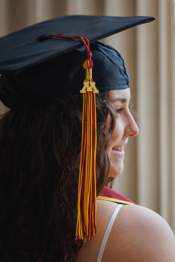 Graduation portrait of student, taken at the University of Minnesota Twin Cities.