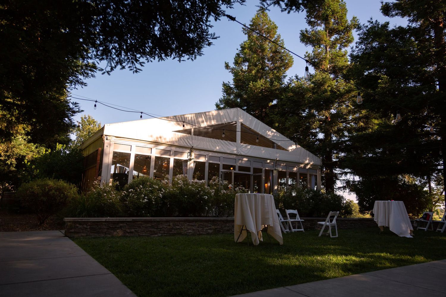 Engagement party establishing shot.