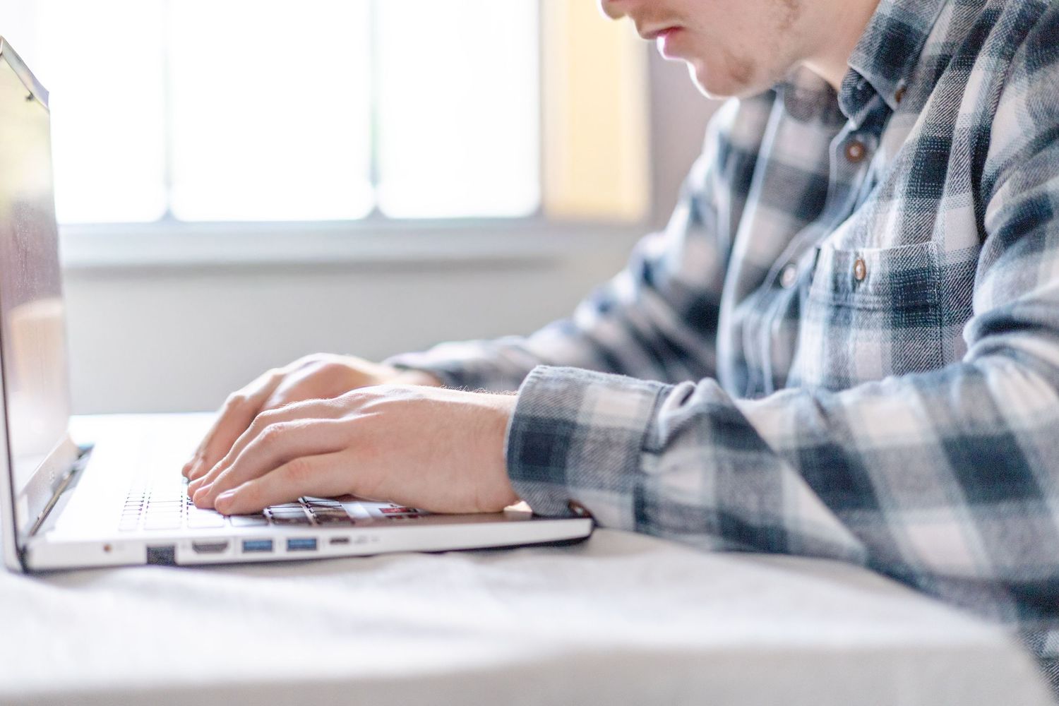 Self portrait of me typing on a computer