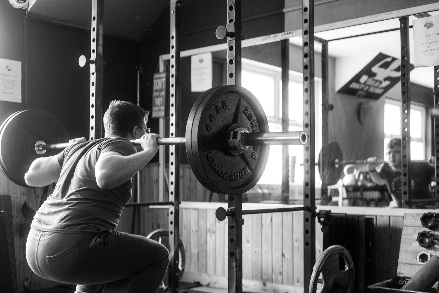 Self portrait while squating in BST gym