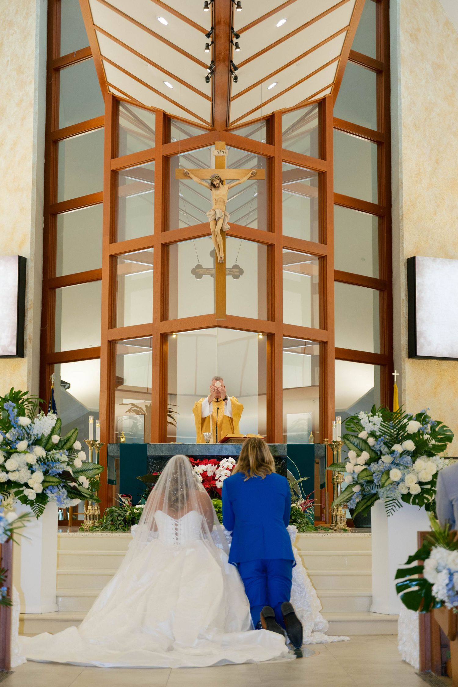 Catholic wedding ceremony at St. Peter Catholic Church in Jupiter Florida