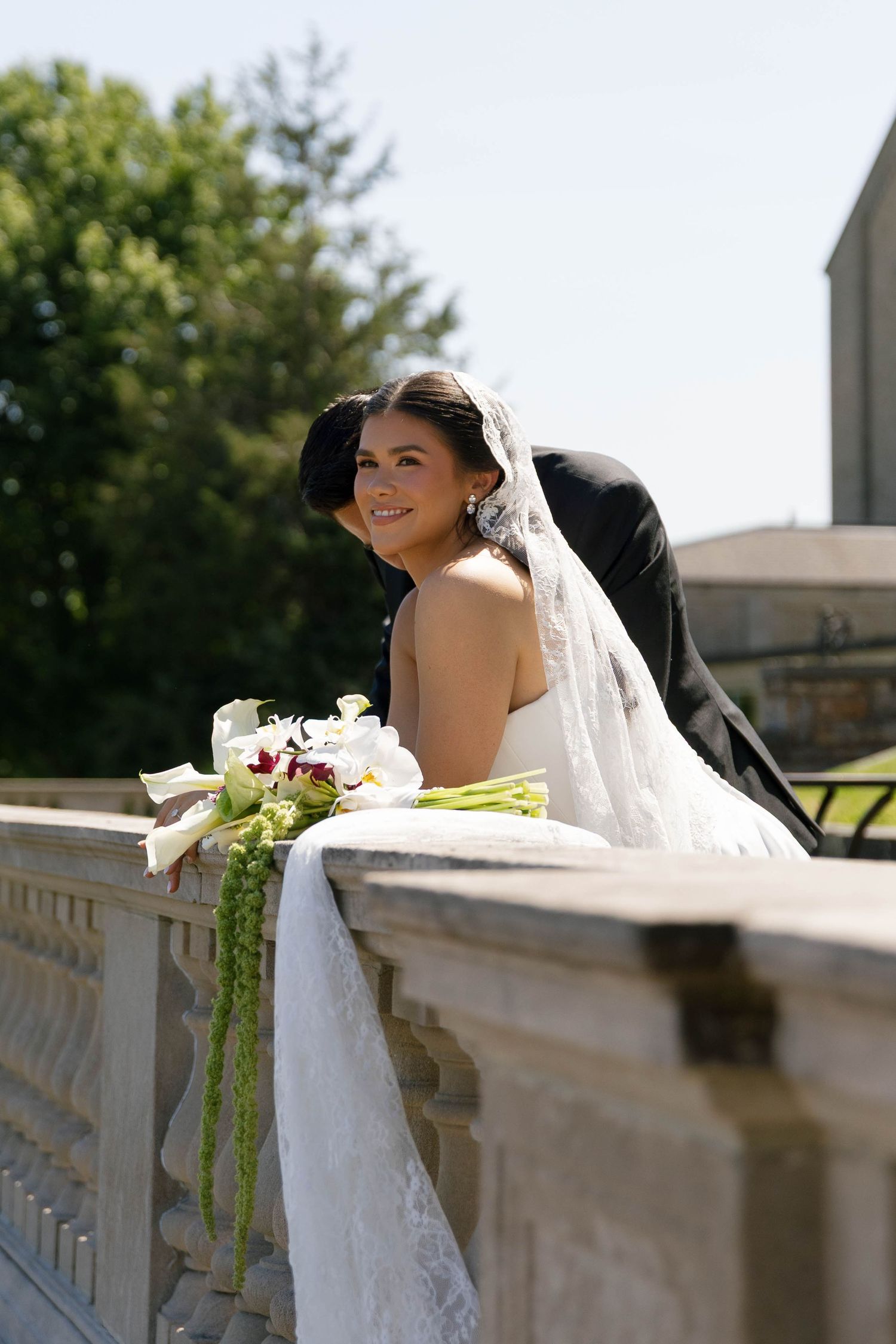 Romantic garden wedding portraits at The Aldrich Mansion in Warwick Rhode Island