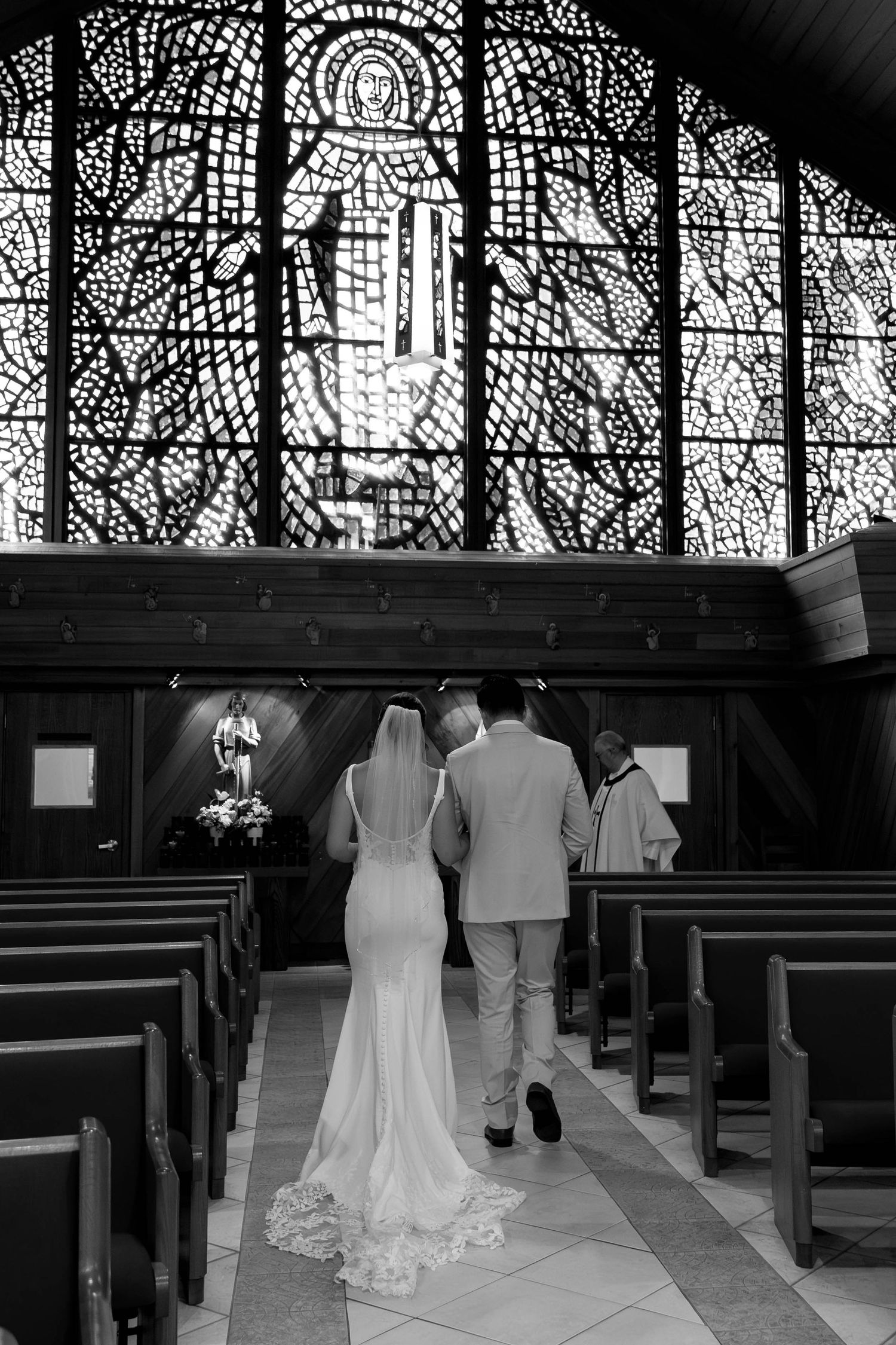 Catholic wedding ceremony at St. Patrick Catholic Church in Mystic, Connecticut, photographed by Daniella Dyan Photography, a New England Ca