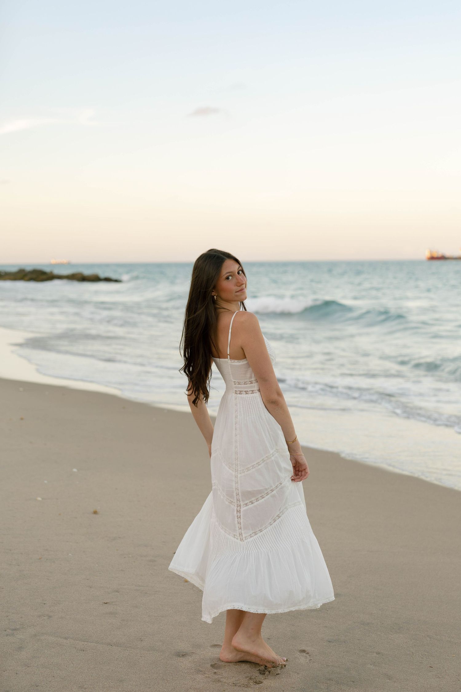 Palm Beach senior photo outfit inspiration with colorful dress