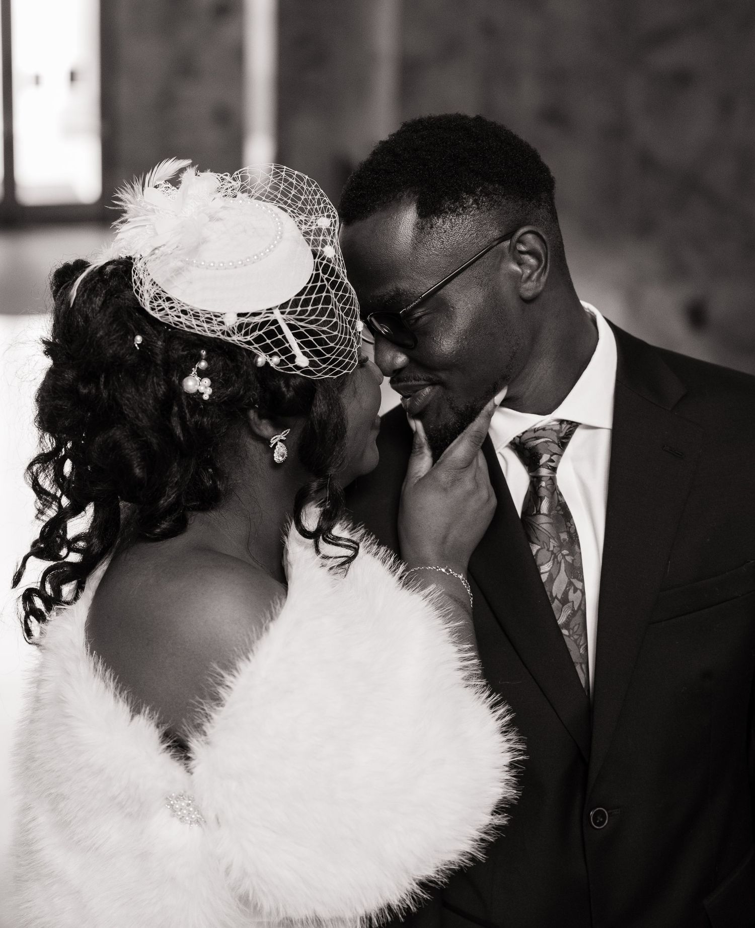 Bride and groom sharing a kiss during their Washington State Capitol wedding in Olympia