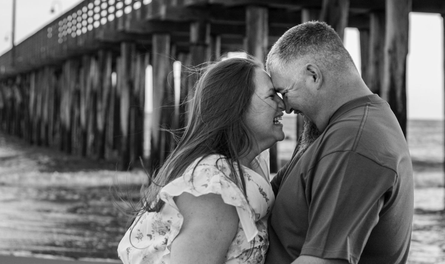 Couple portrait at the pier, Central Coast California photography