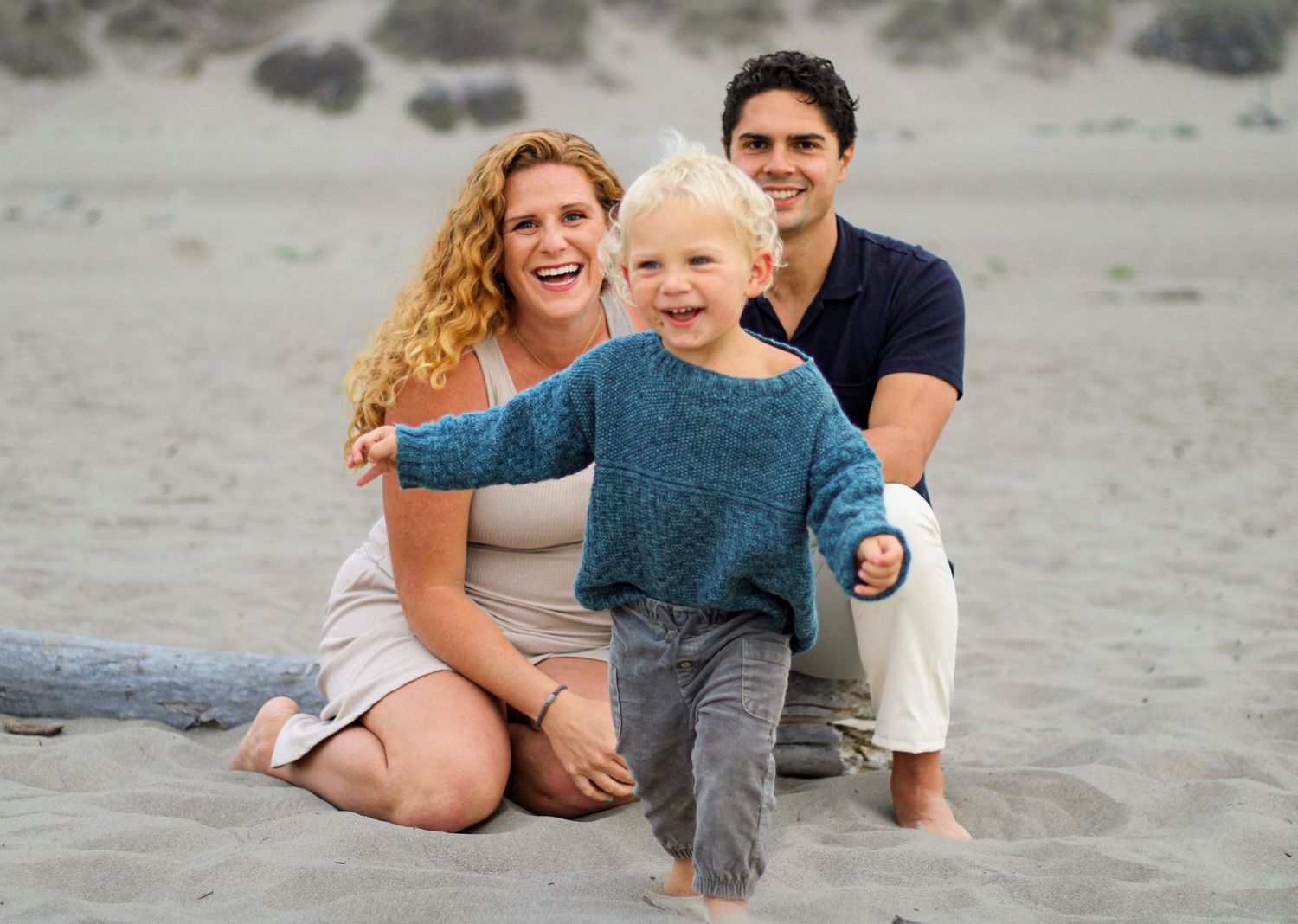 Candid family hug black and white, natural family photography San Luis Obispo