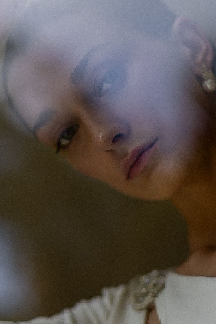 A series of soft-focus close-up portraits in a dreamy, ethereal style with shallow depth of field.
