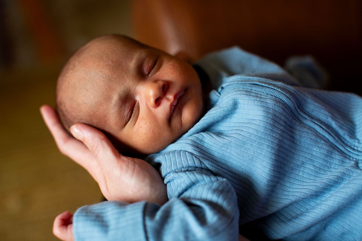Close up - newborn sleeping. Poetic documentary childhood, newborn and family photography by The Mother's Eye, Denmark Hill, London.