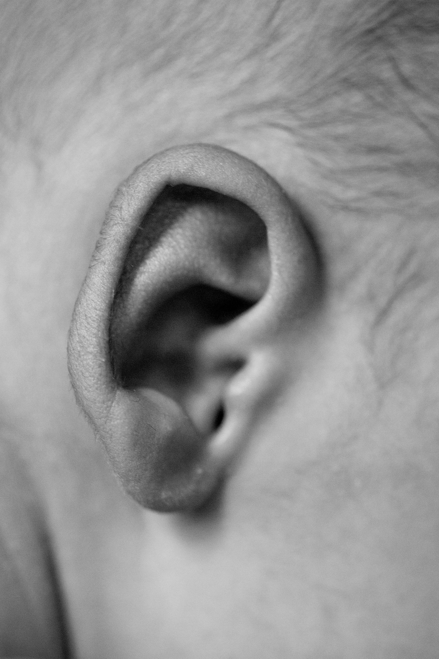 Close up of a newborn's ear. Documentary childhood, newborn and family photography by The Mother's Eye, East Dulwich, South East London.