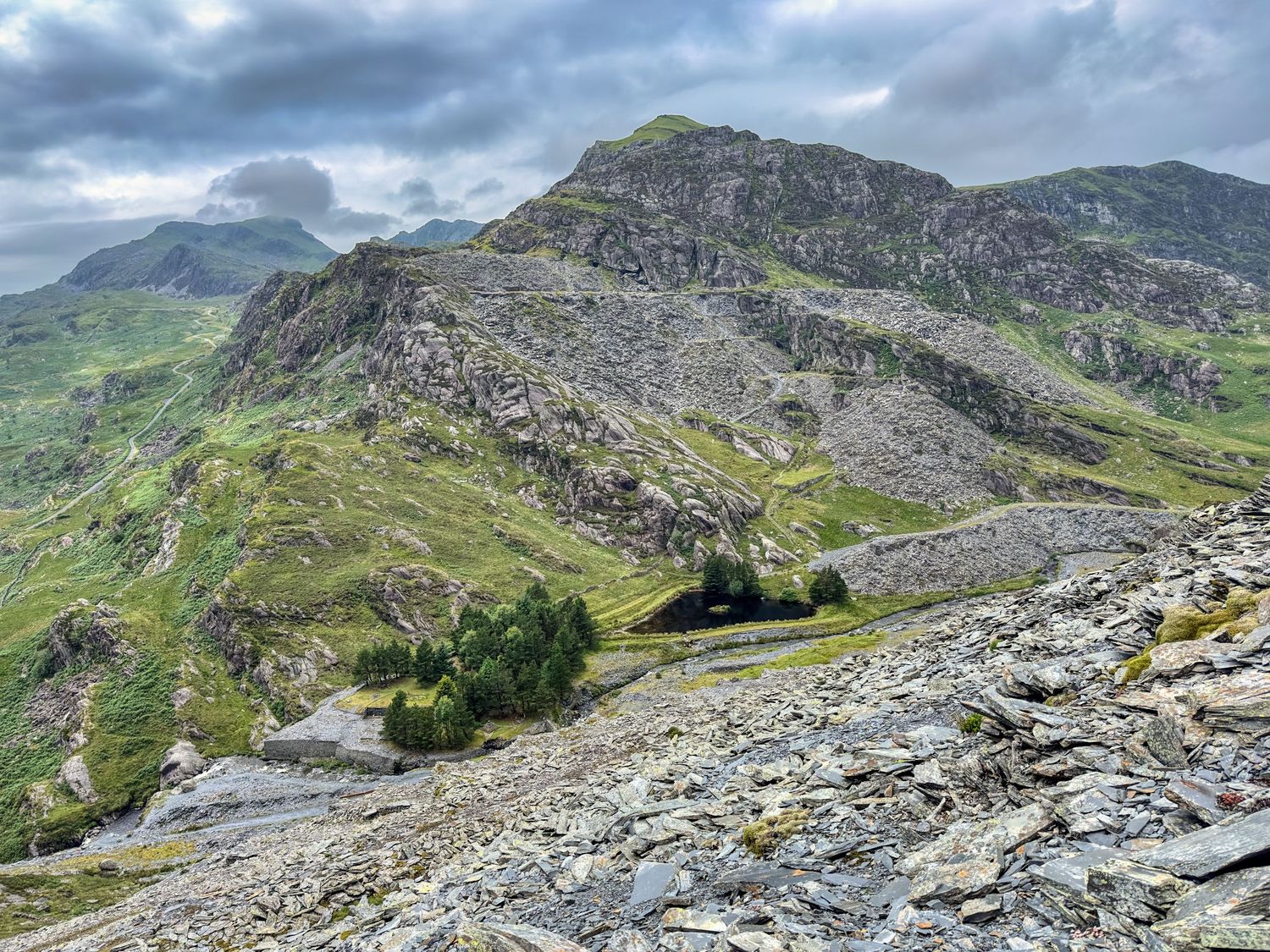 Snowdonia National Park in North Wales featuring rugged mountains, dramatic valleys, and old mining industries built high up in the mountain