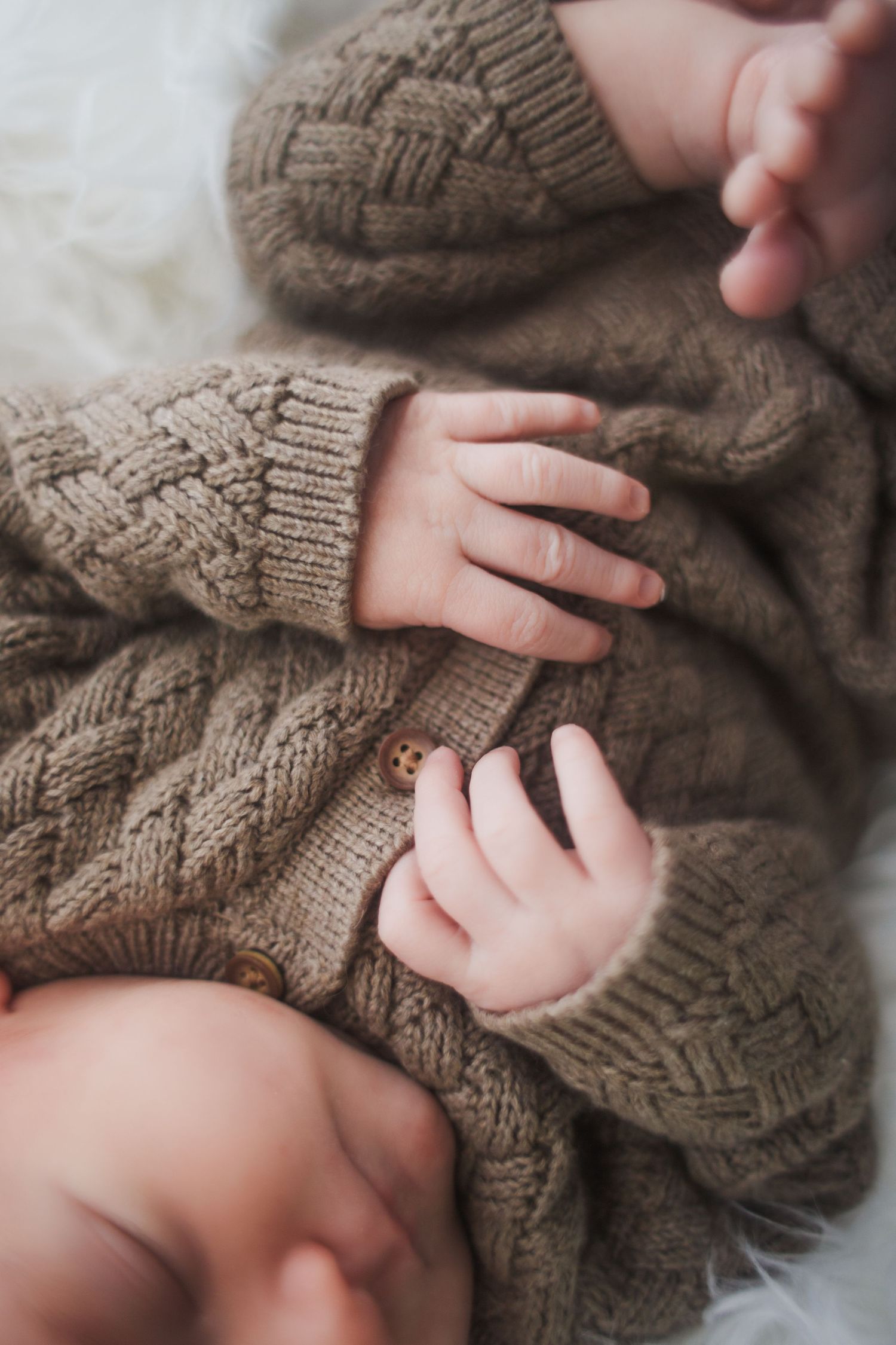 newborn baby toes detail portrait in Springfield studio
