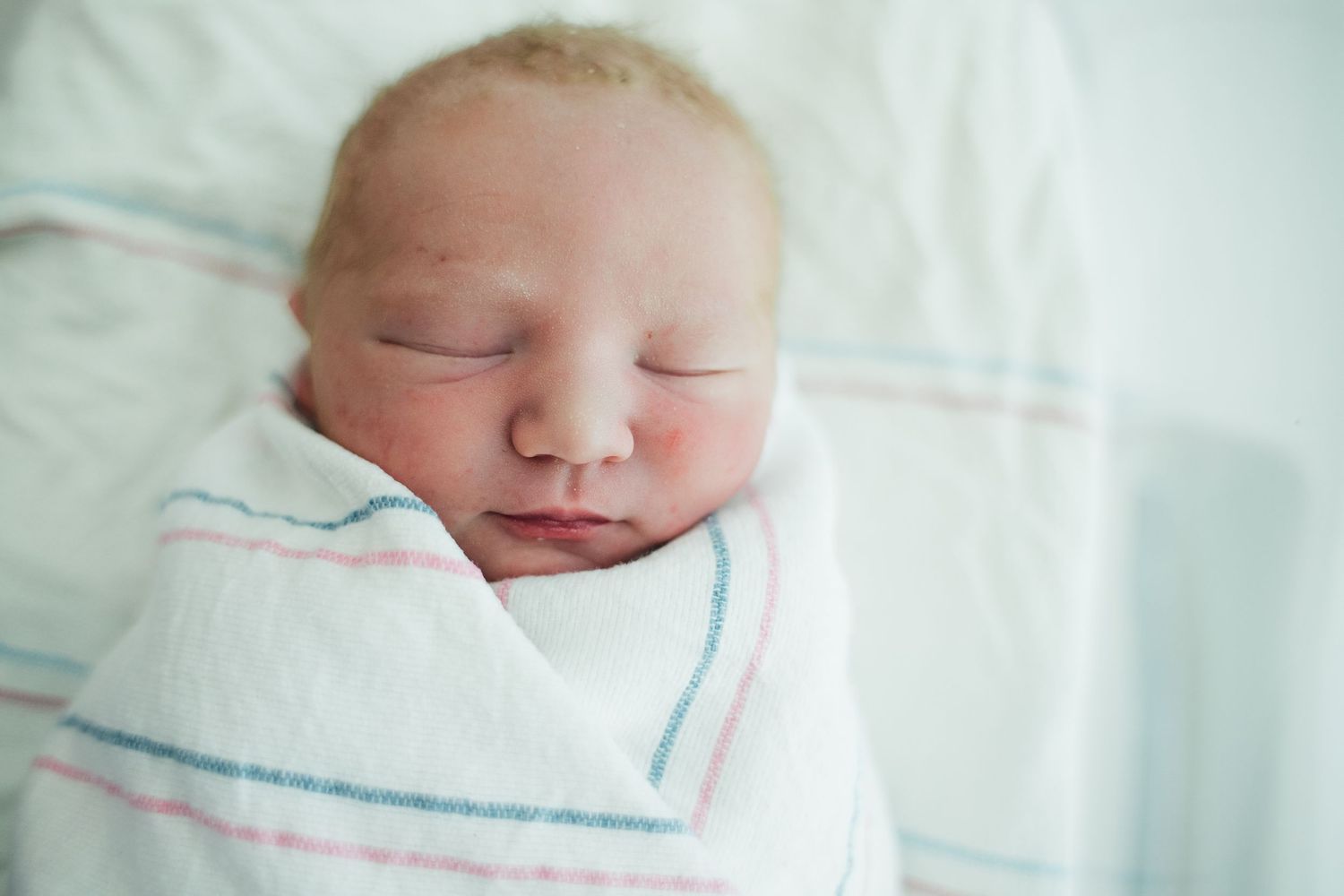 close up of newborn baby face details in hospital Fresh 48 photography Springfield Missouri