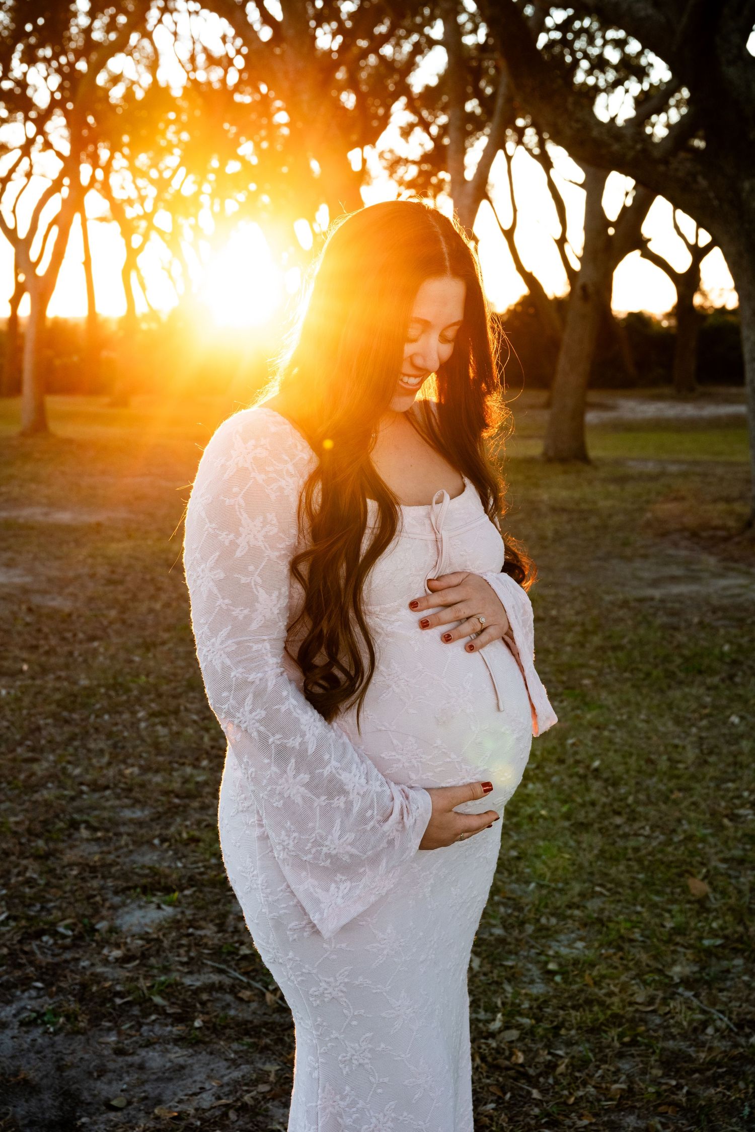 Maternity photo at sunset