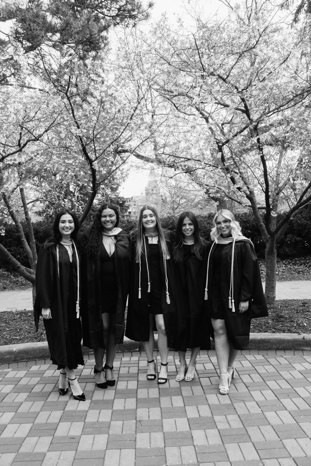 Graduation pictures of group of girls from Michigan State University during graduation photography session in Lansing, MI.