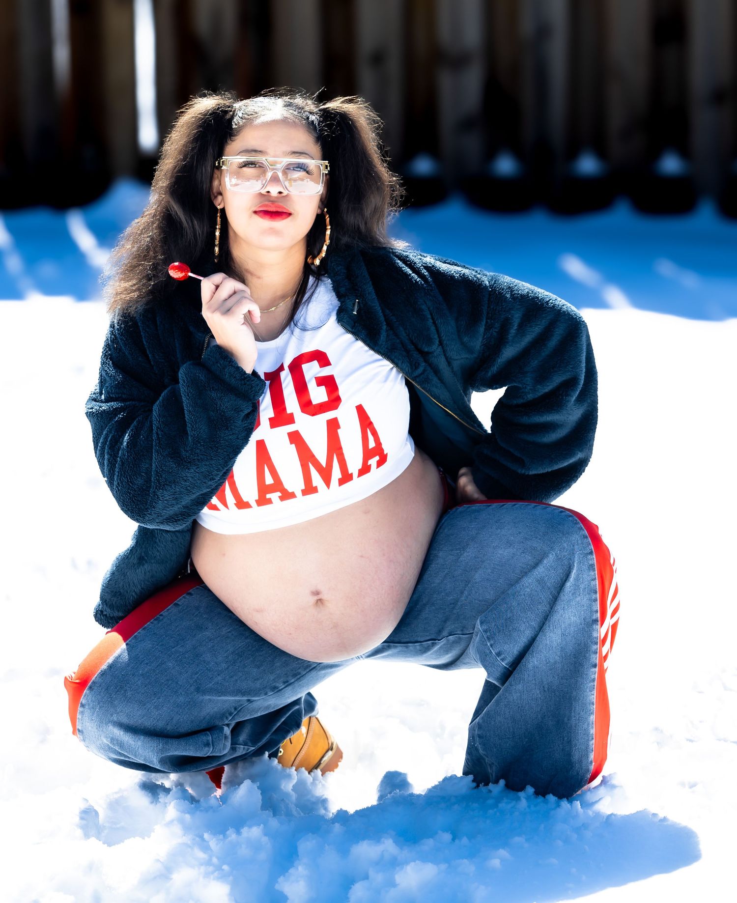 Maternity taking during Florida's blizzard like weather. Big Mama styled shoot