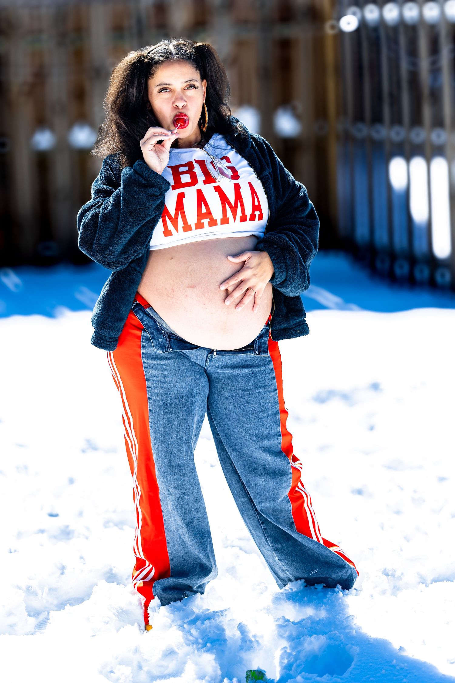 Maternity taking during Florida's blizzard like weather. Big Mama styled shoot