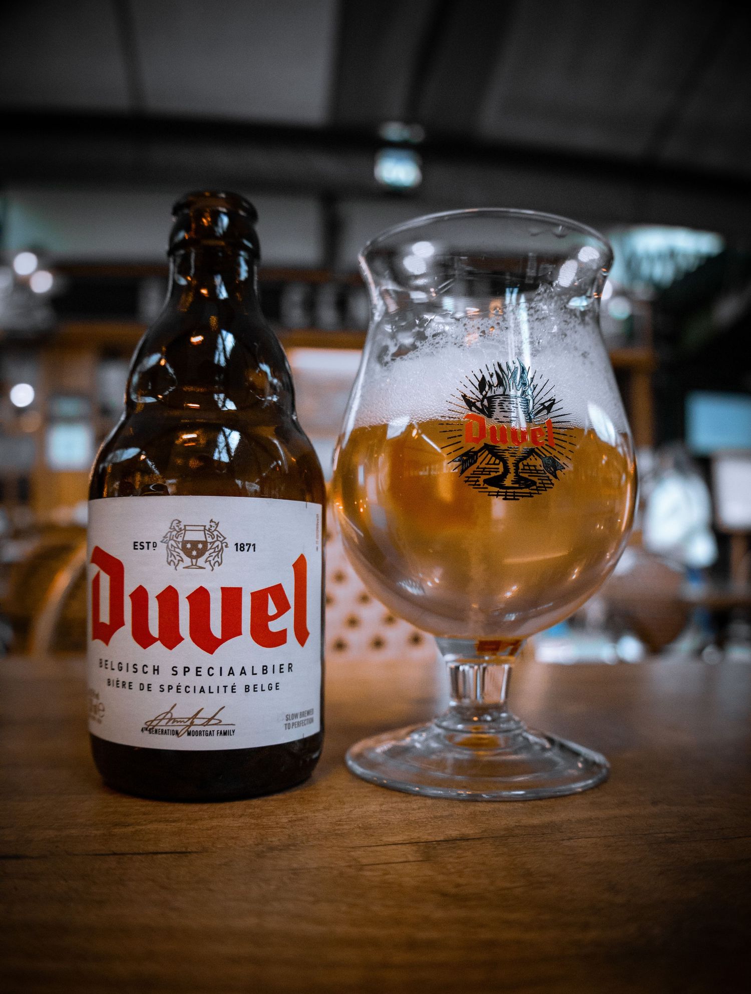 Duvel at a bar in Antwerp, BE