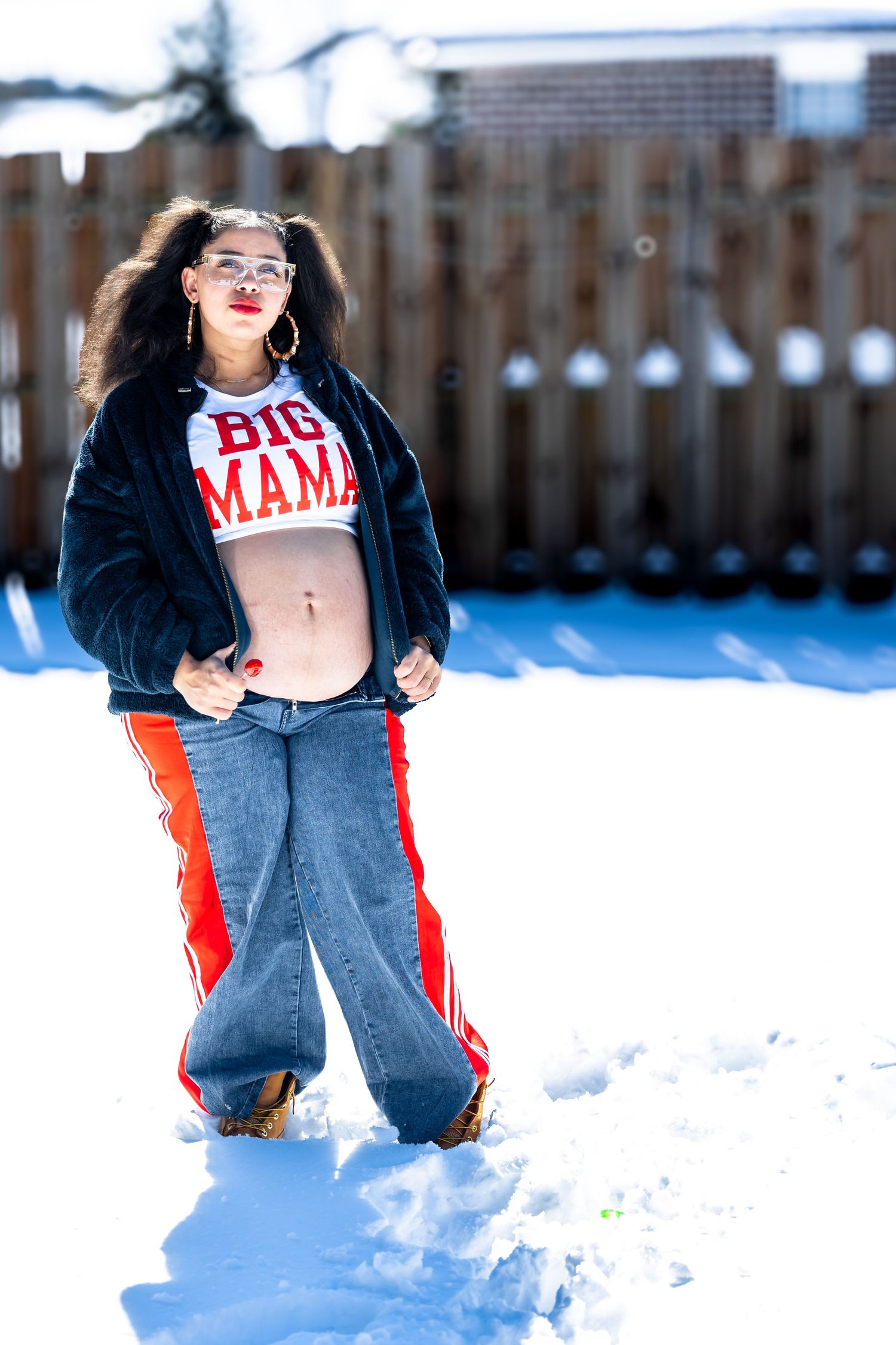 Maternity taking during Florida's blizzard like weather. Big Mama styled shoot