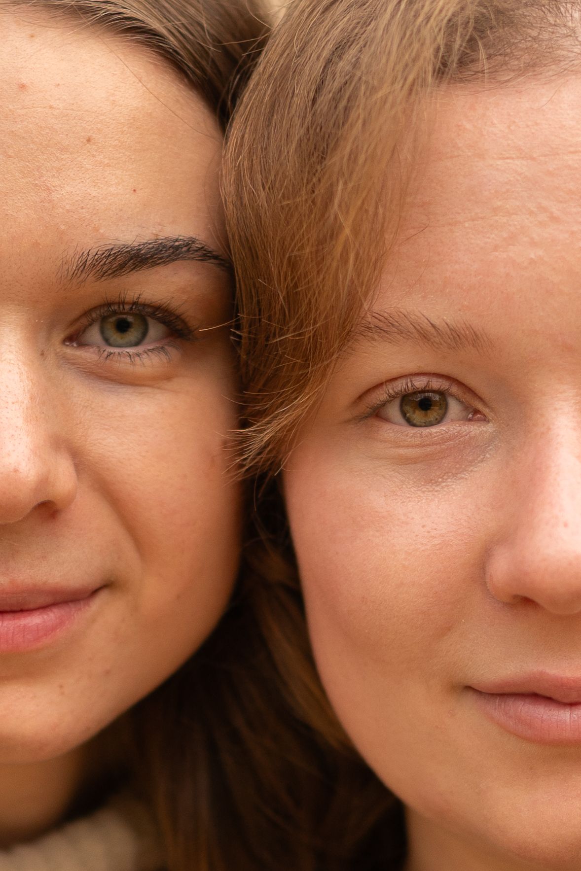 Close-up artistic portrait series showing different angles and expressions.