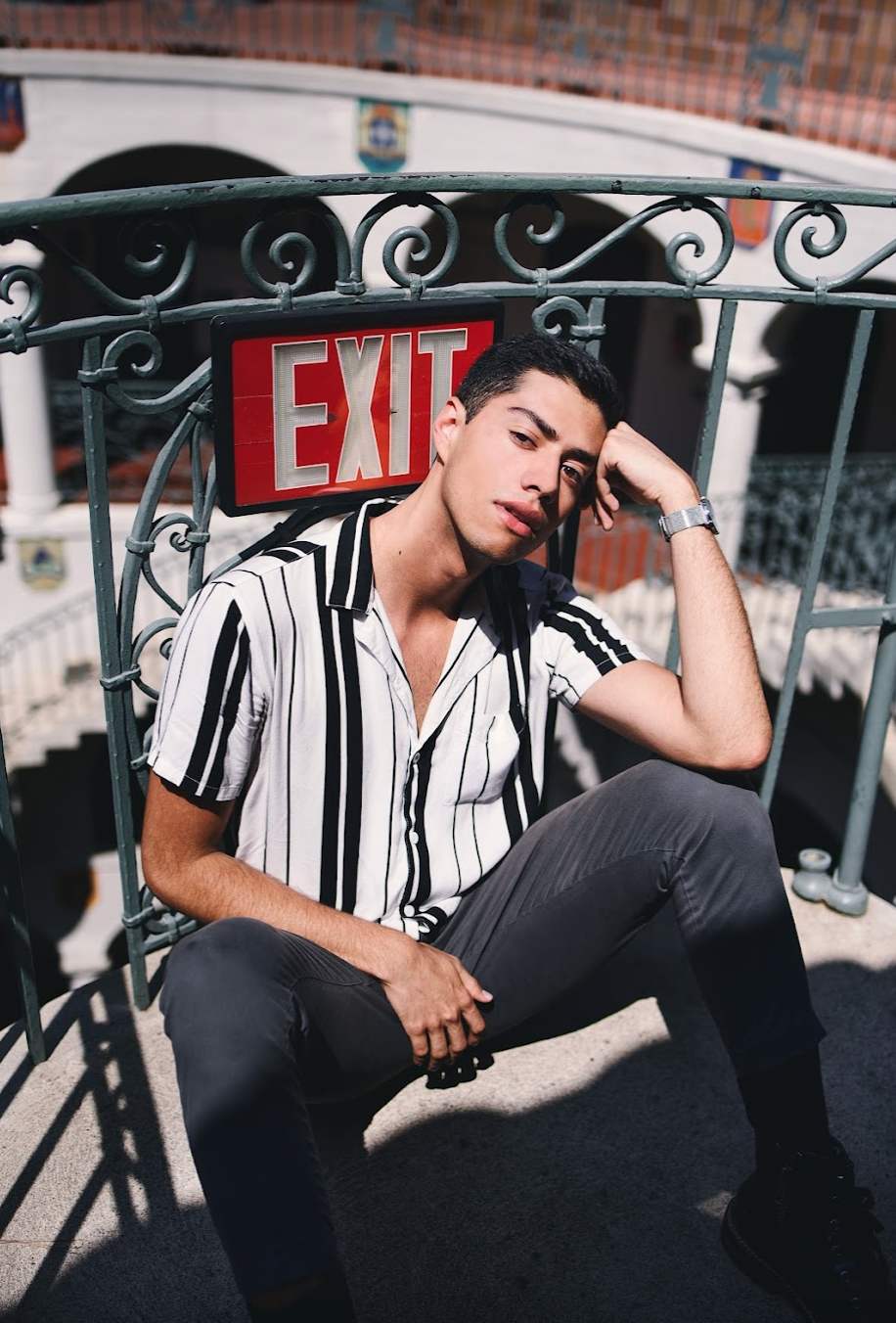 Model Photography Riverside California Mission Inn Cal Baptist College Male Direct Sunlight Outdoor