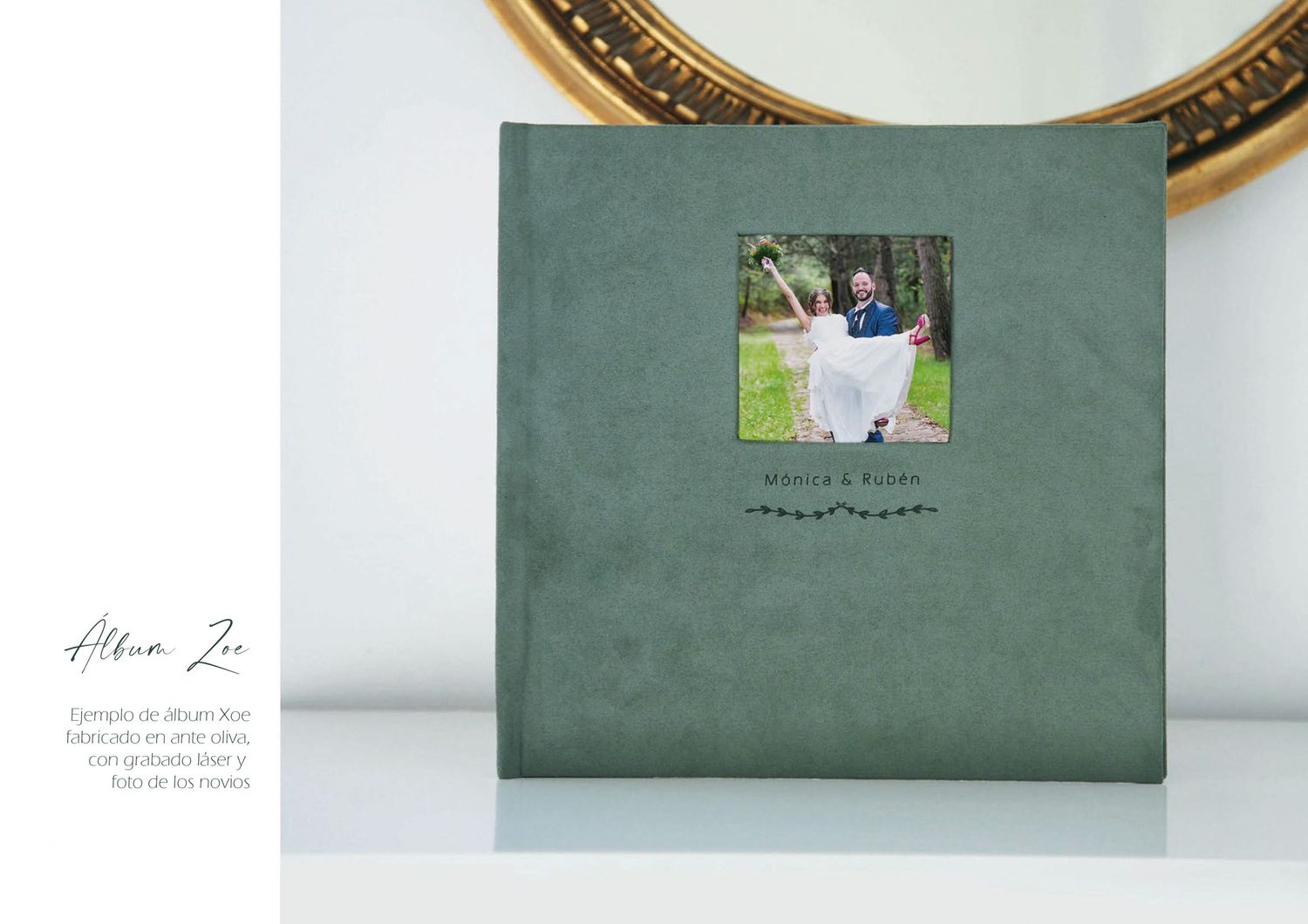 Álbum de boda. Ejemplo de portada de álbum. FBA fotógrafos de Boda en Asturias