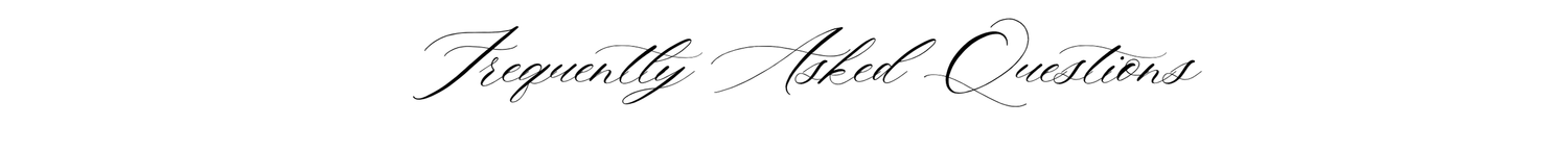Frequently Asked Questions elegant script text header.