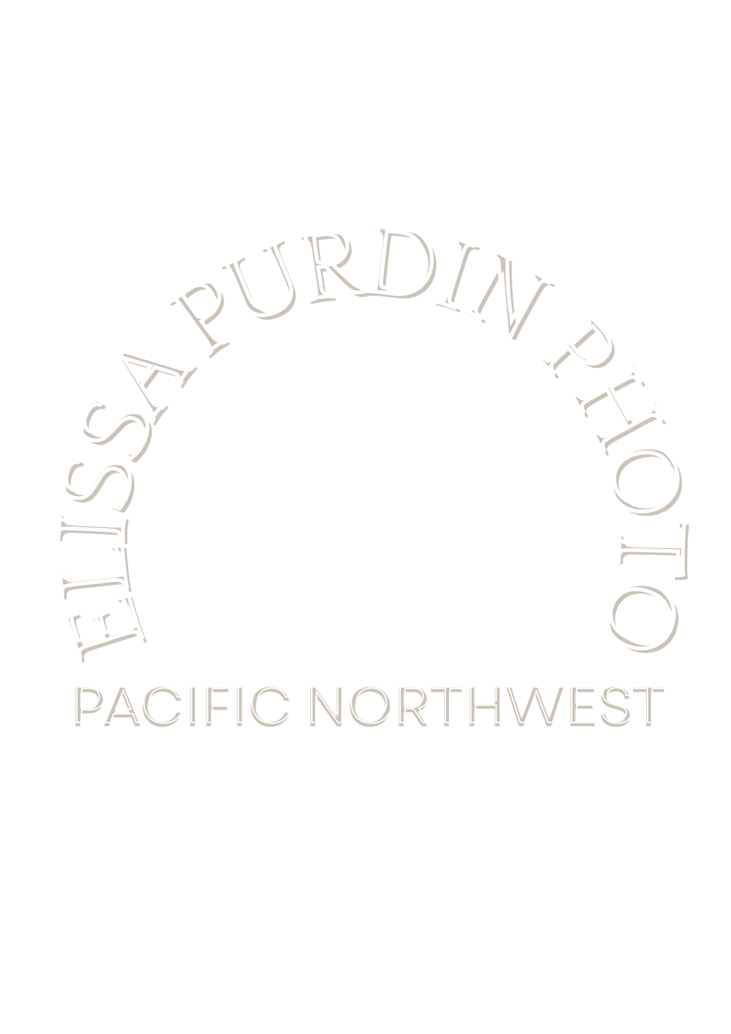 A vintage black and white circular text logo design for Pacific Northwest with curved lettering around the edge.