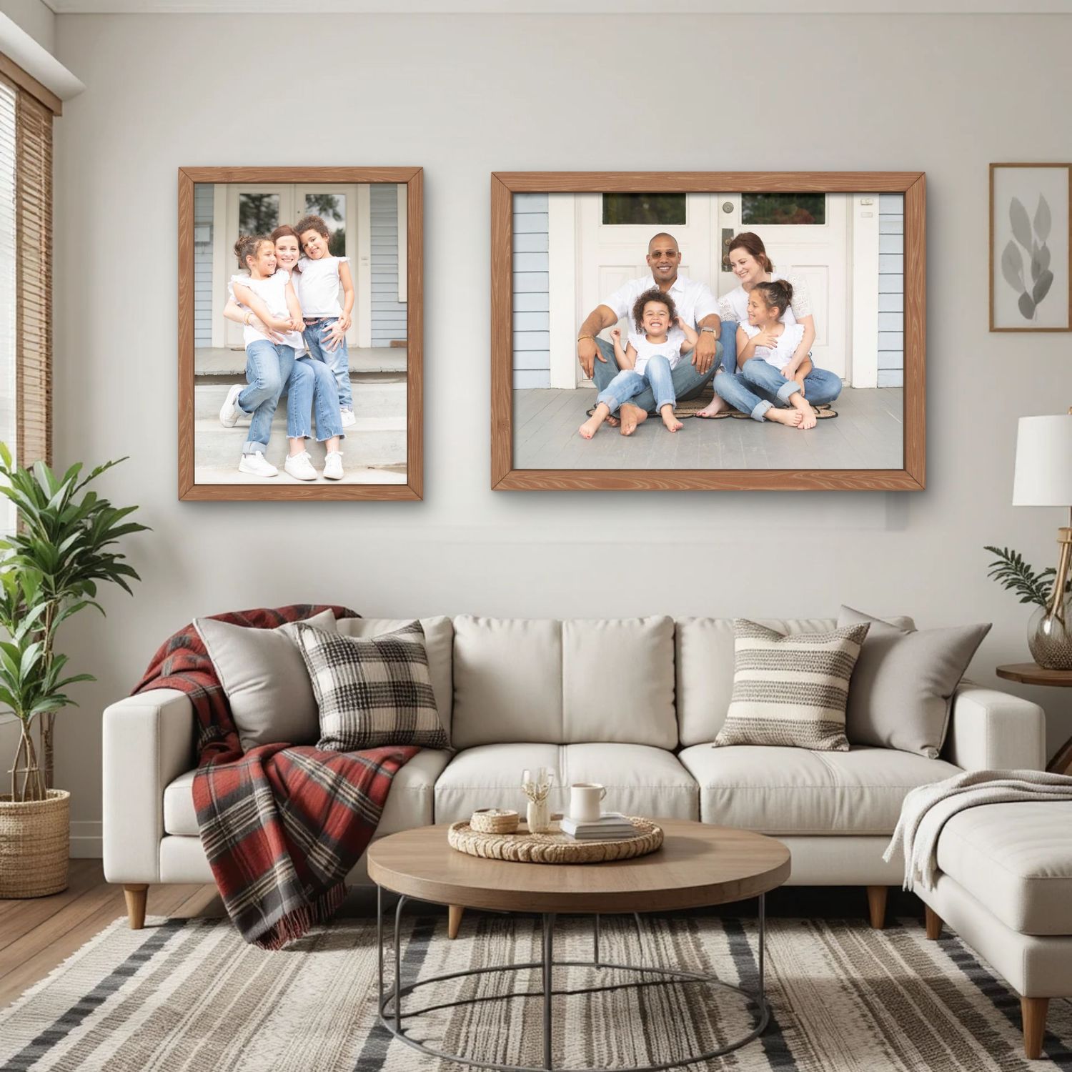 Porch portrait for an outside family photograph session and framed for a custom wall art in the a Houston Texas living room for all to see.