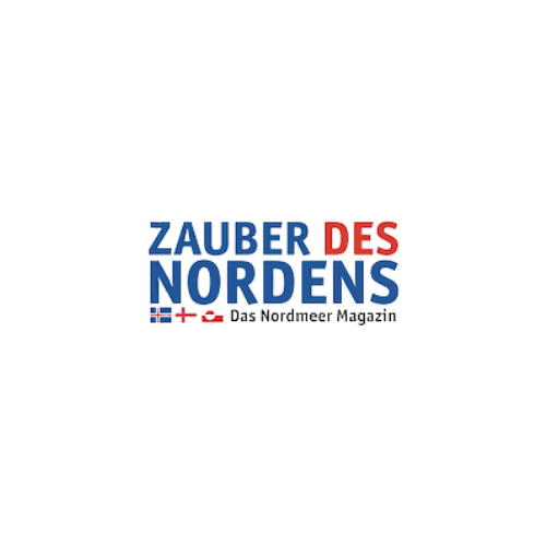 Zauber des Nordens magazine logo with Nordic design elements.