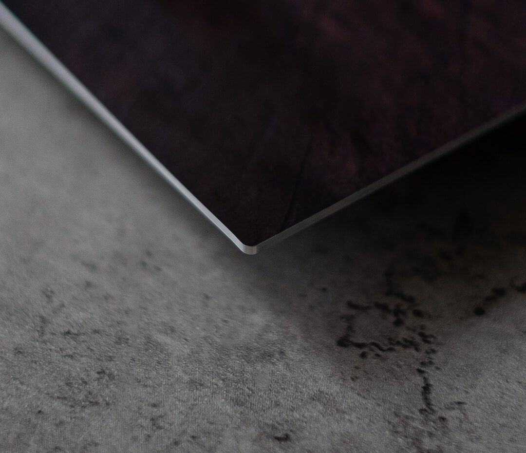 close up of alluminium artwork. Product of 4 Ever Paw Prints Pet Photography
