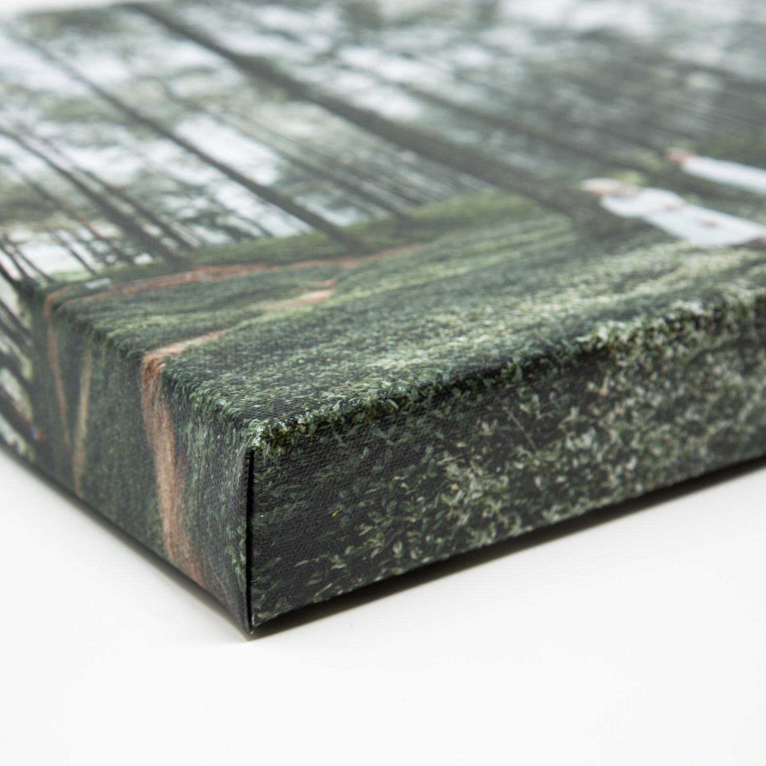 picture of the edge of a canvas print, which are products that 4 ever paw prints pet photography sells