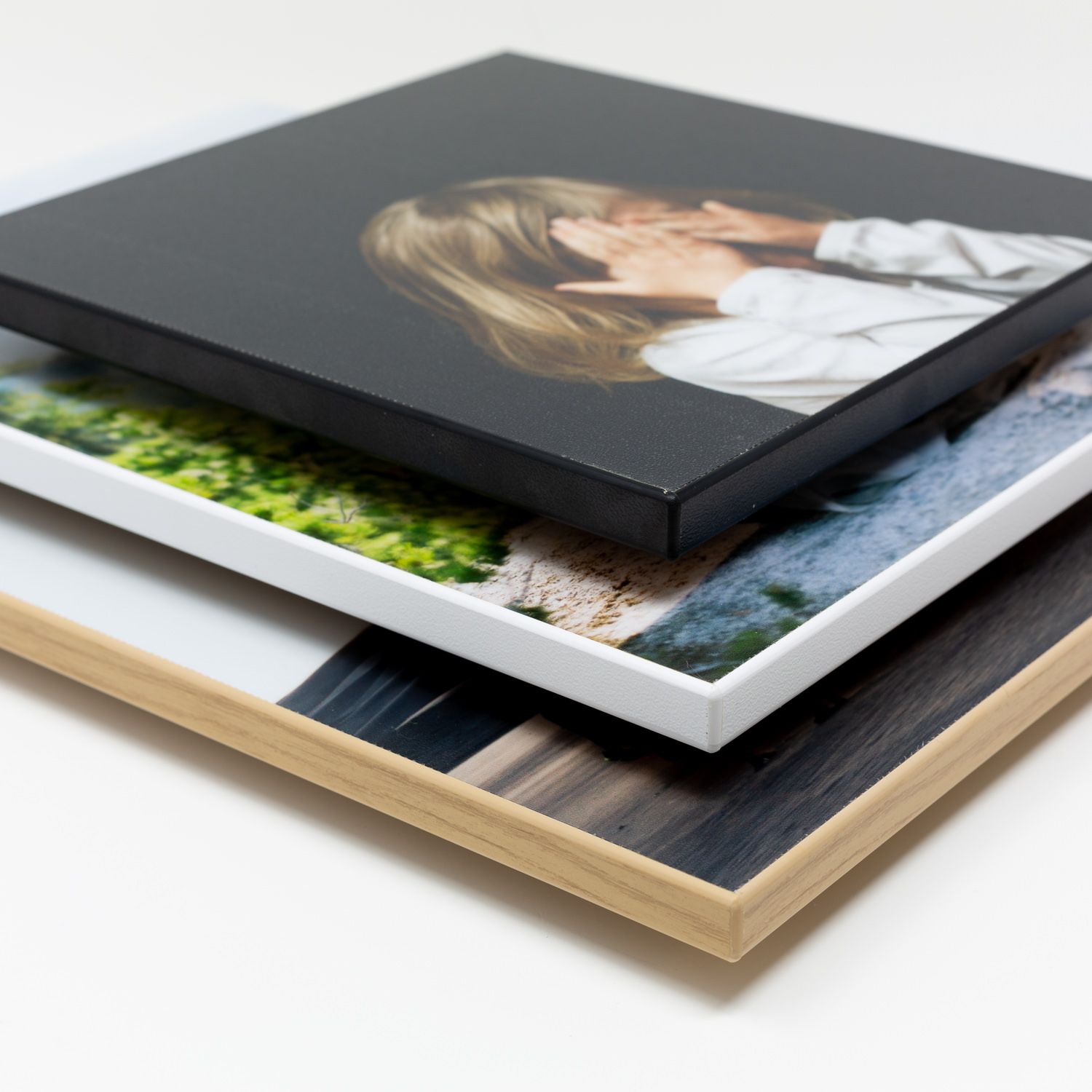 picture of 3 different color edge prints which are products that 4 ever paw prints pet photography sells