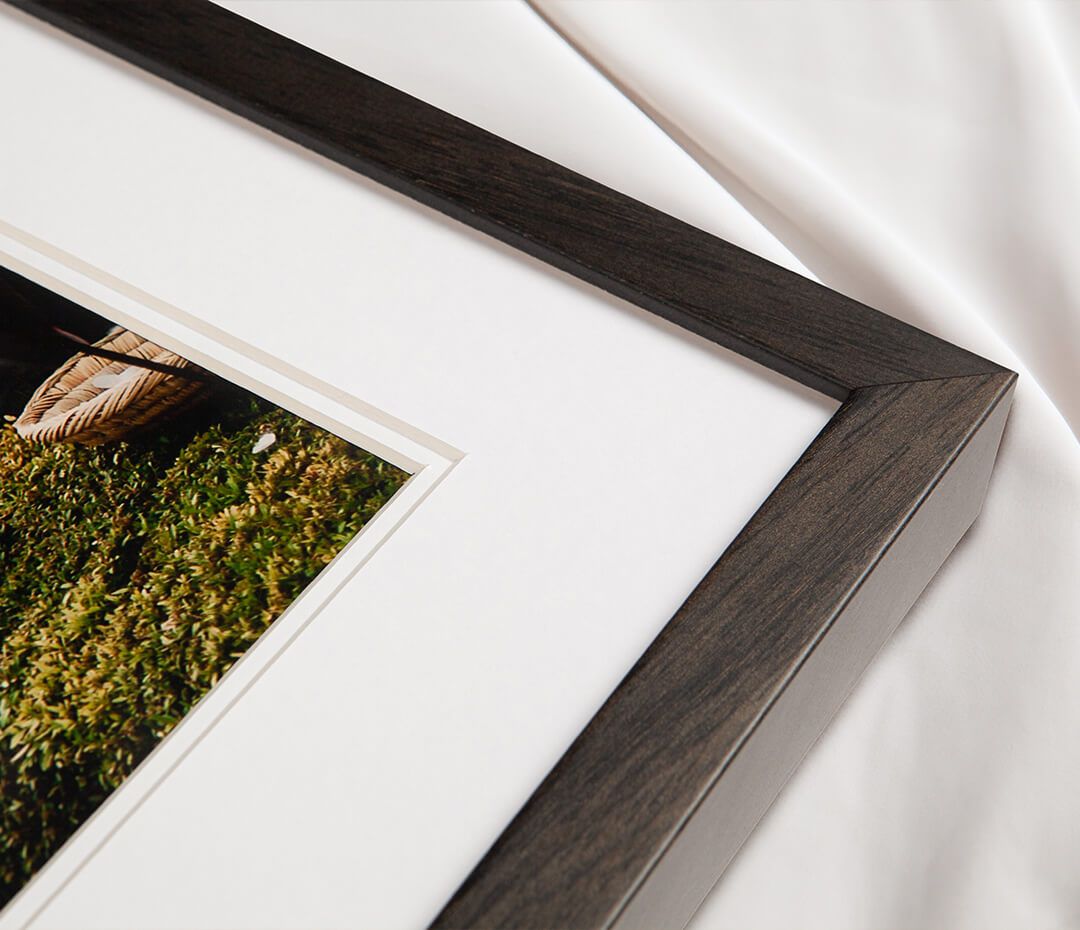 close up of wooden mahogany frame. Product of 4 Ever Paw Prints Pet Photography