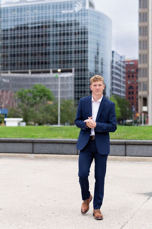 Urban senior photography in downtown Grand Rapids for guys wanting a professional, high-end look.