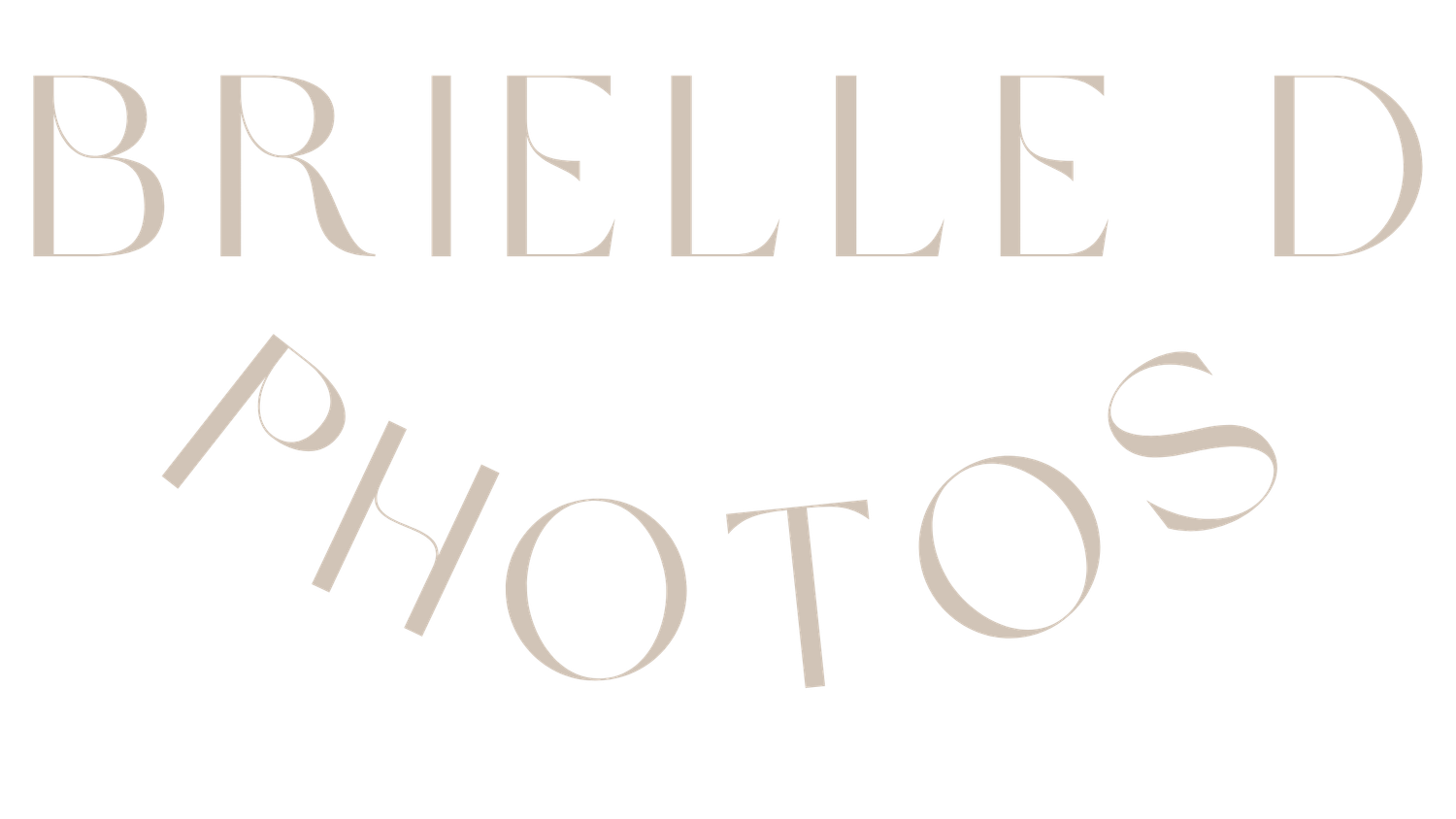 Elegant text design reading 'Brielle D' in light beige serif typography against white background.