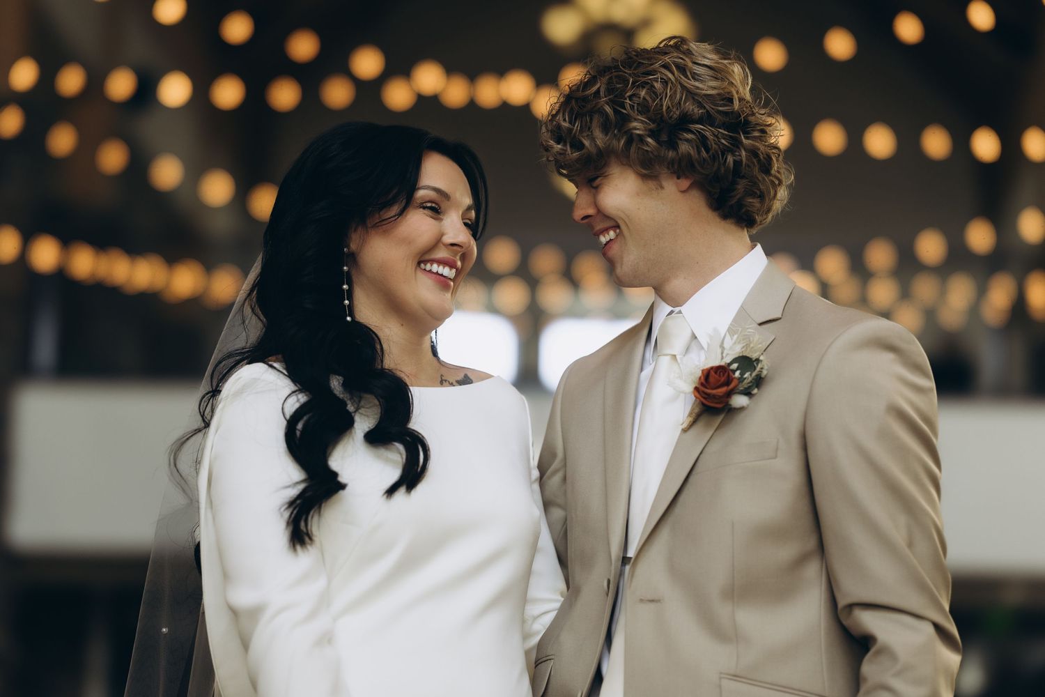 Stunning couple at their wedding in Iowa.