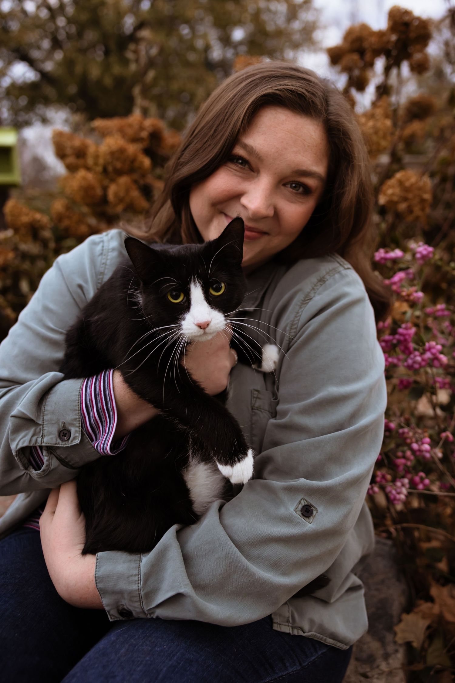 Portrait session with a women and her cat.