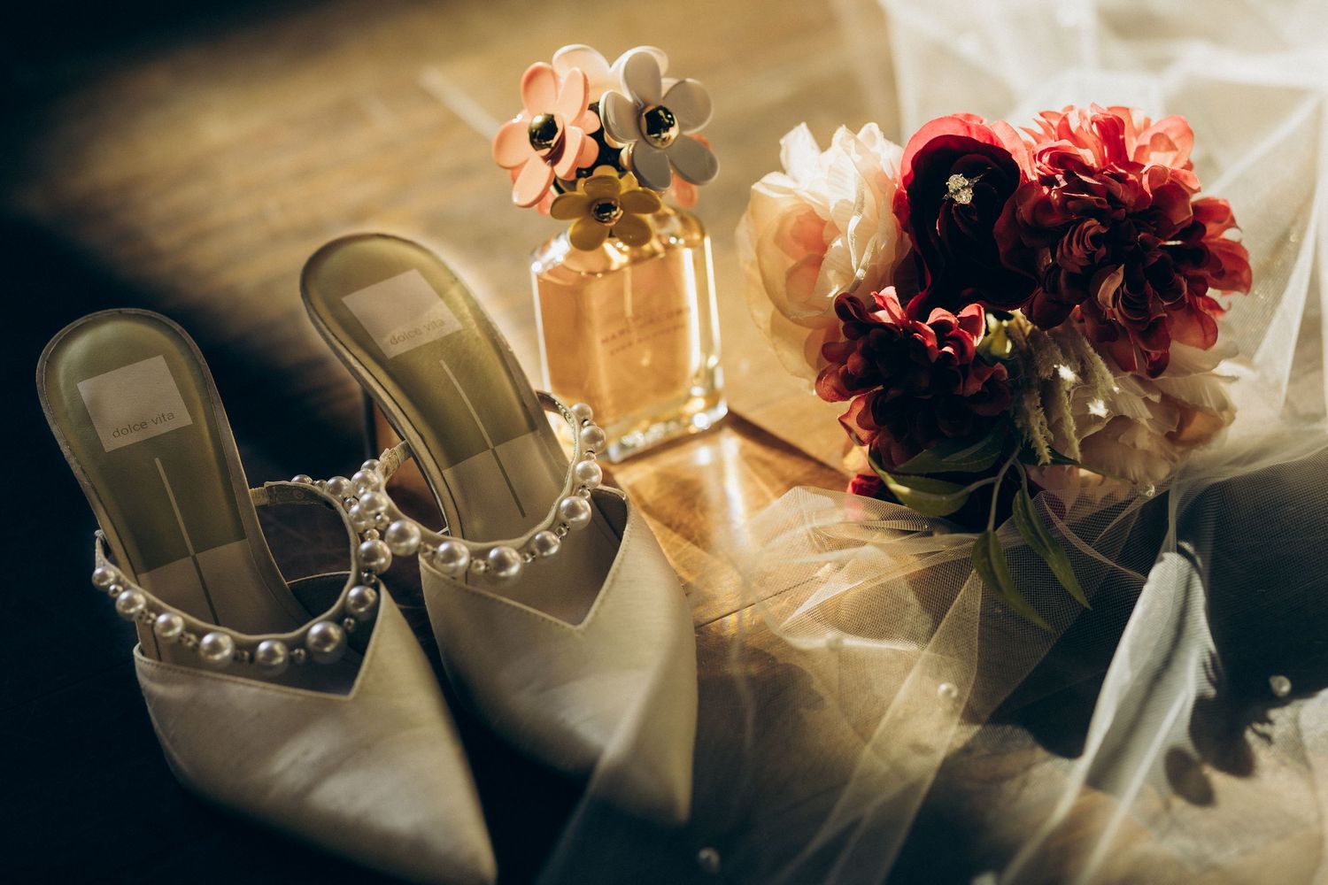Elegant and moody detail photo from a wedding.