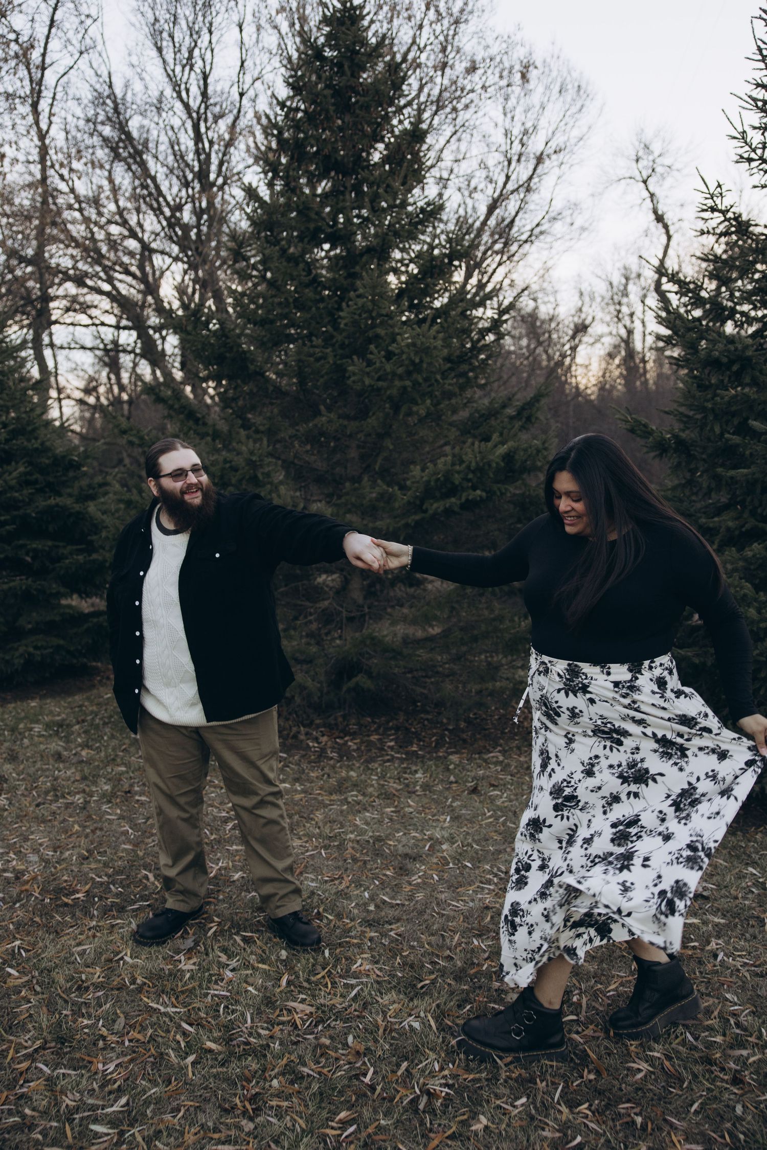 Couples session in the woods.