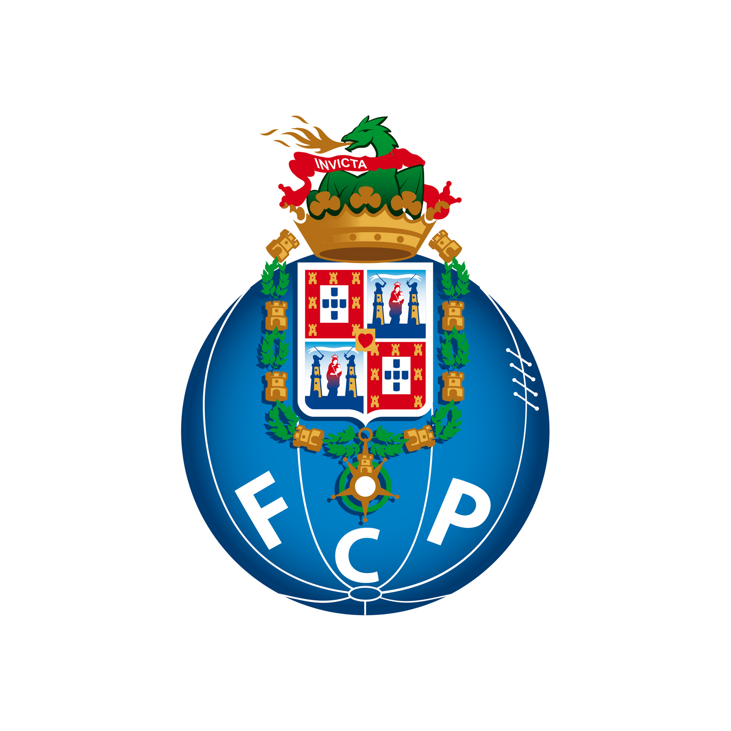 FC Porto football club crest featuring blue circle with Portuguese coat of arms.