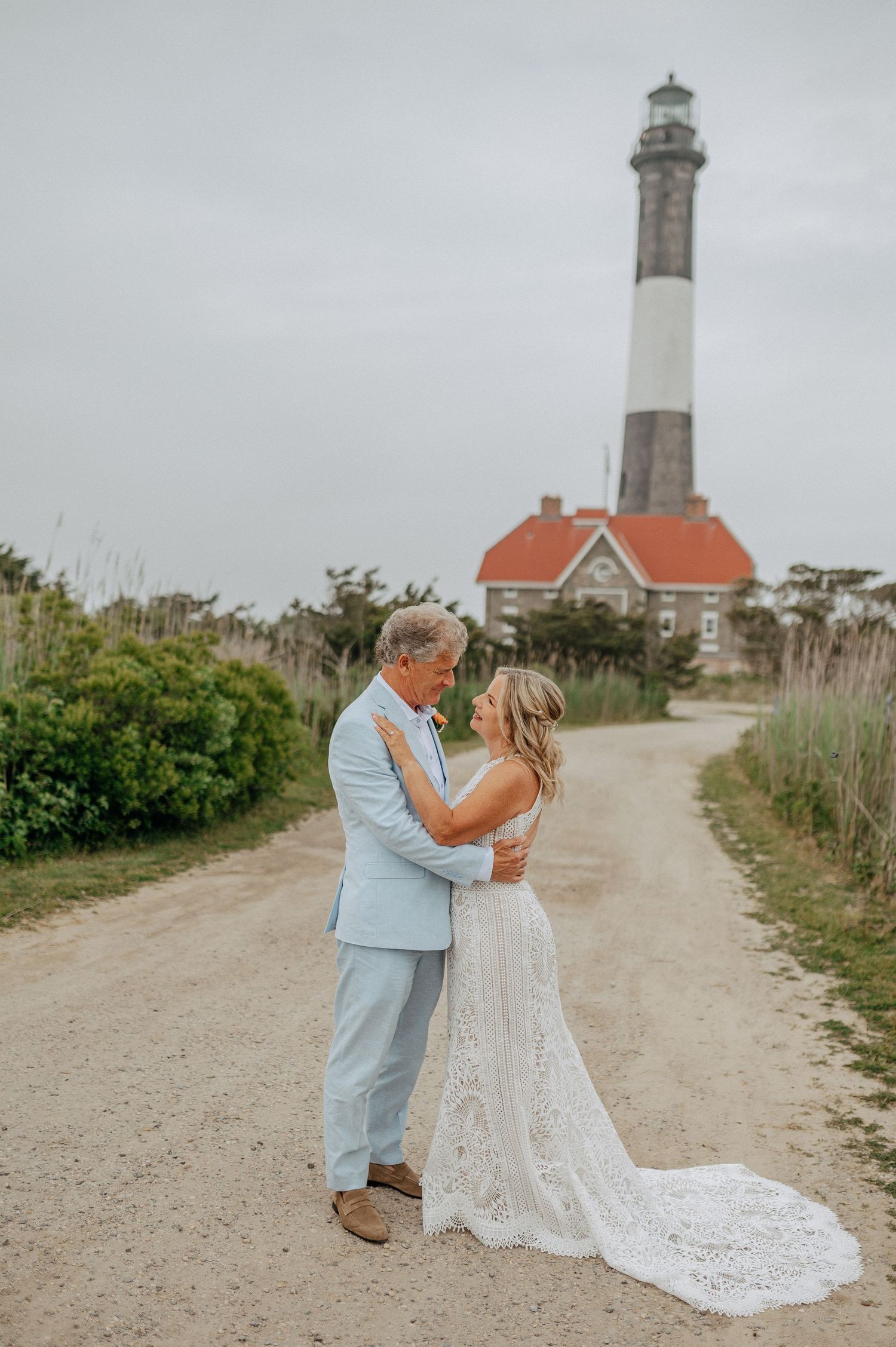 Kismet wedding with bride and groom portraits at the Fire Island Lighthouse