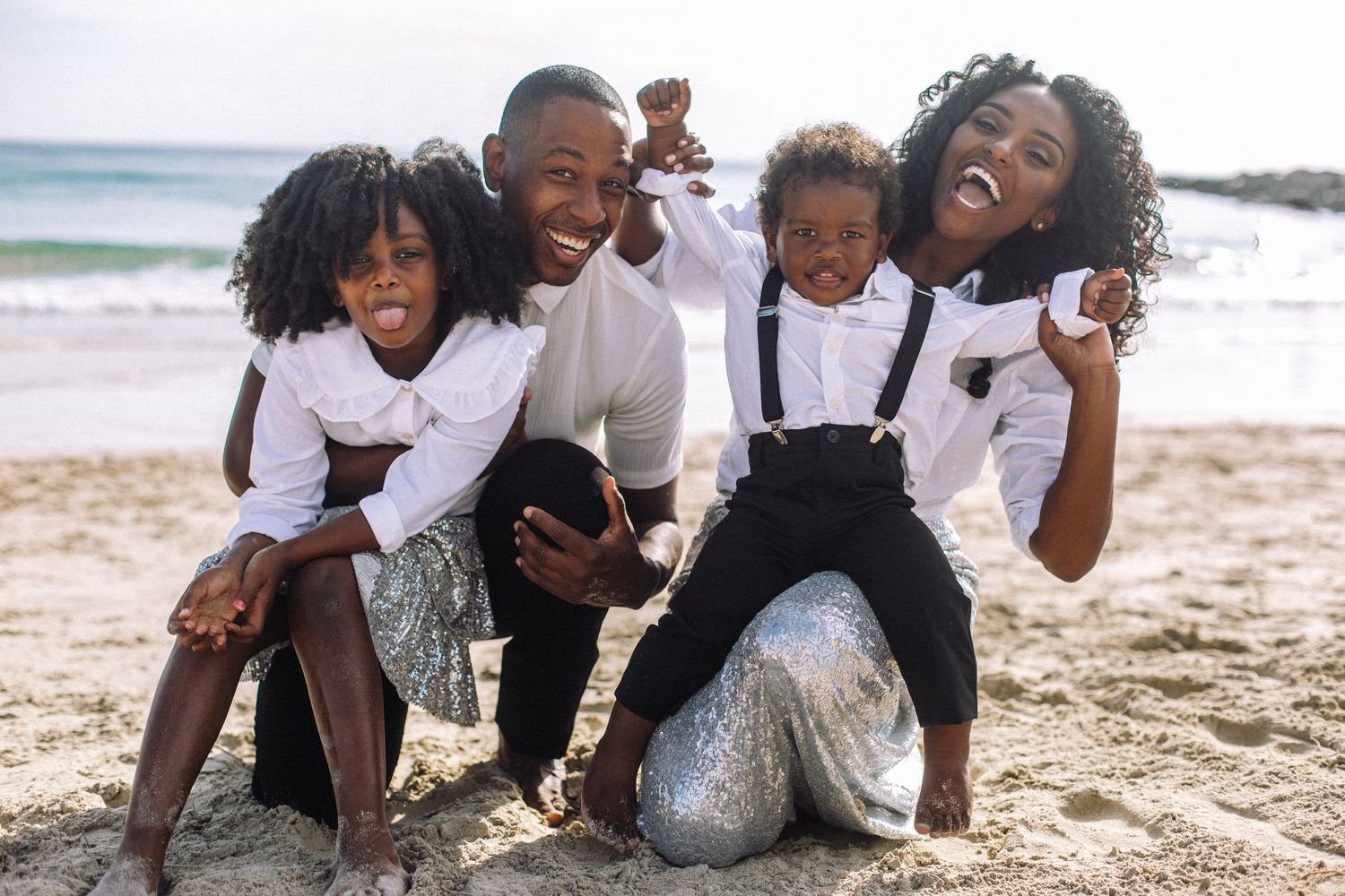 Holiday Family portraits at the beach in Miami, FL.