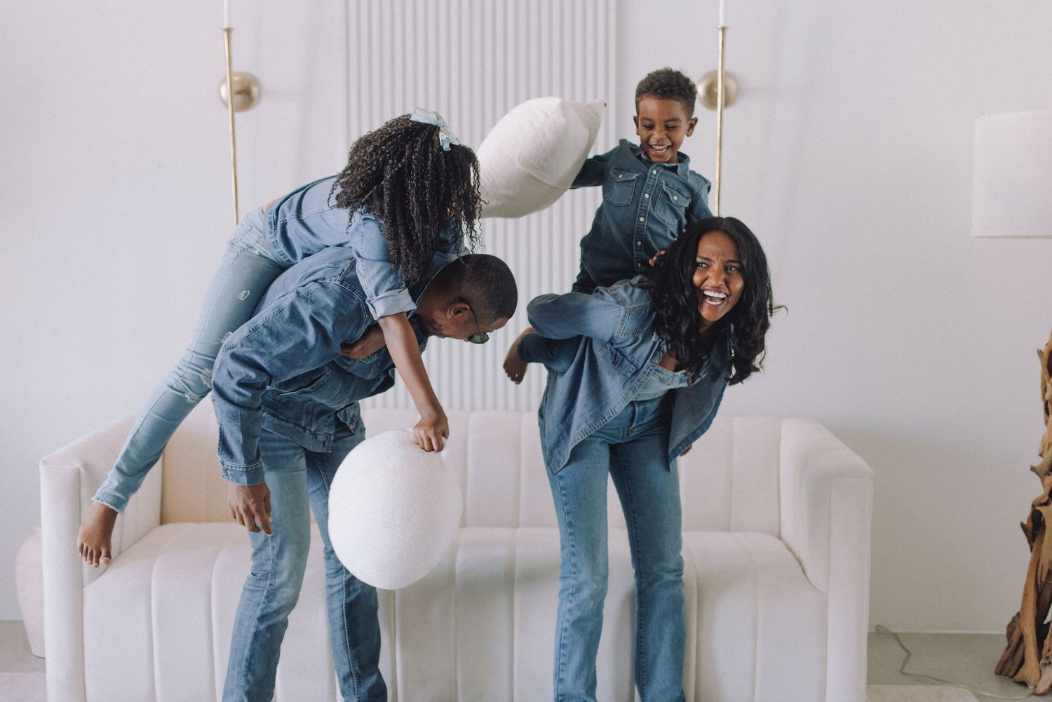 Family Photoshoot in studio in Wynwood in Miami, FL.